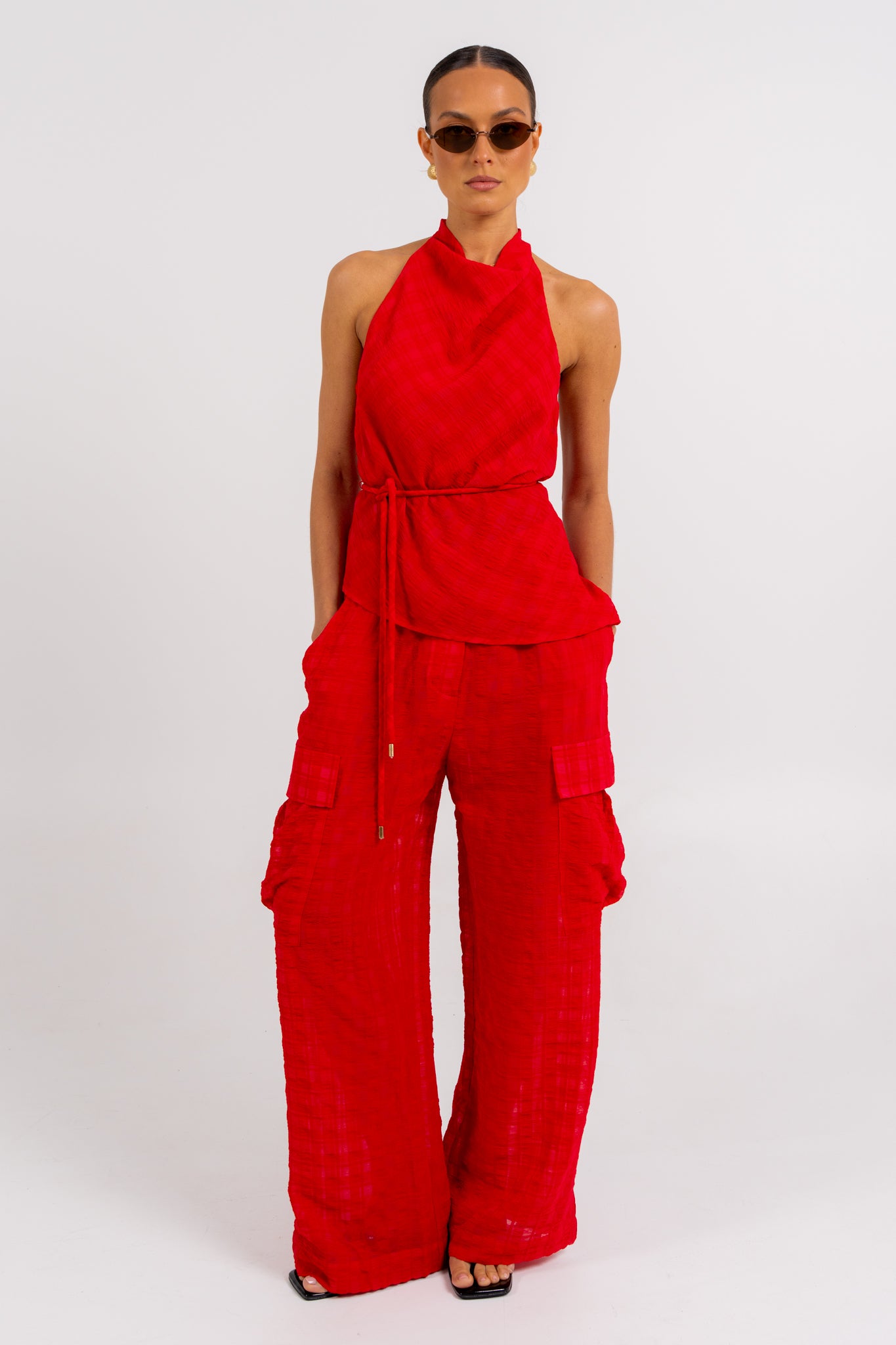 Uniah Halter Top Red