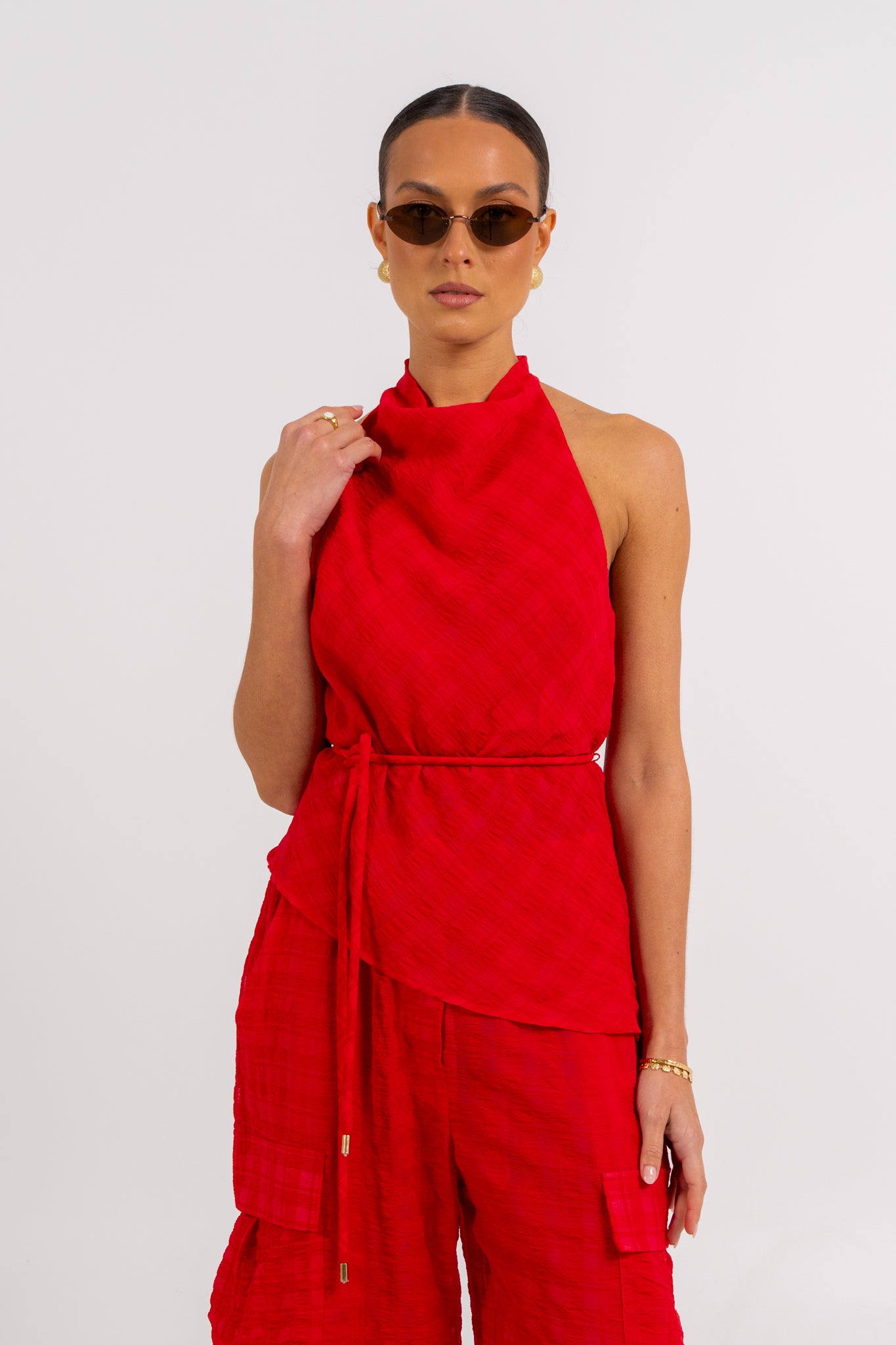 Uniah Halter Top Red