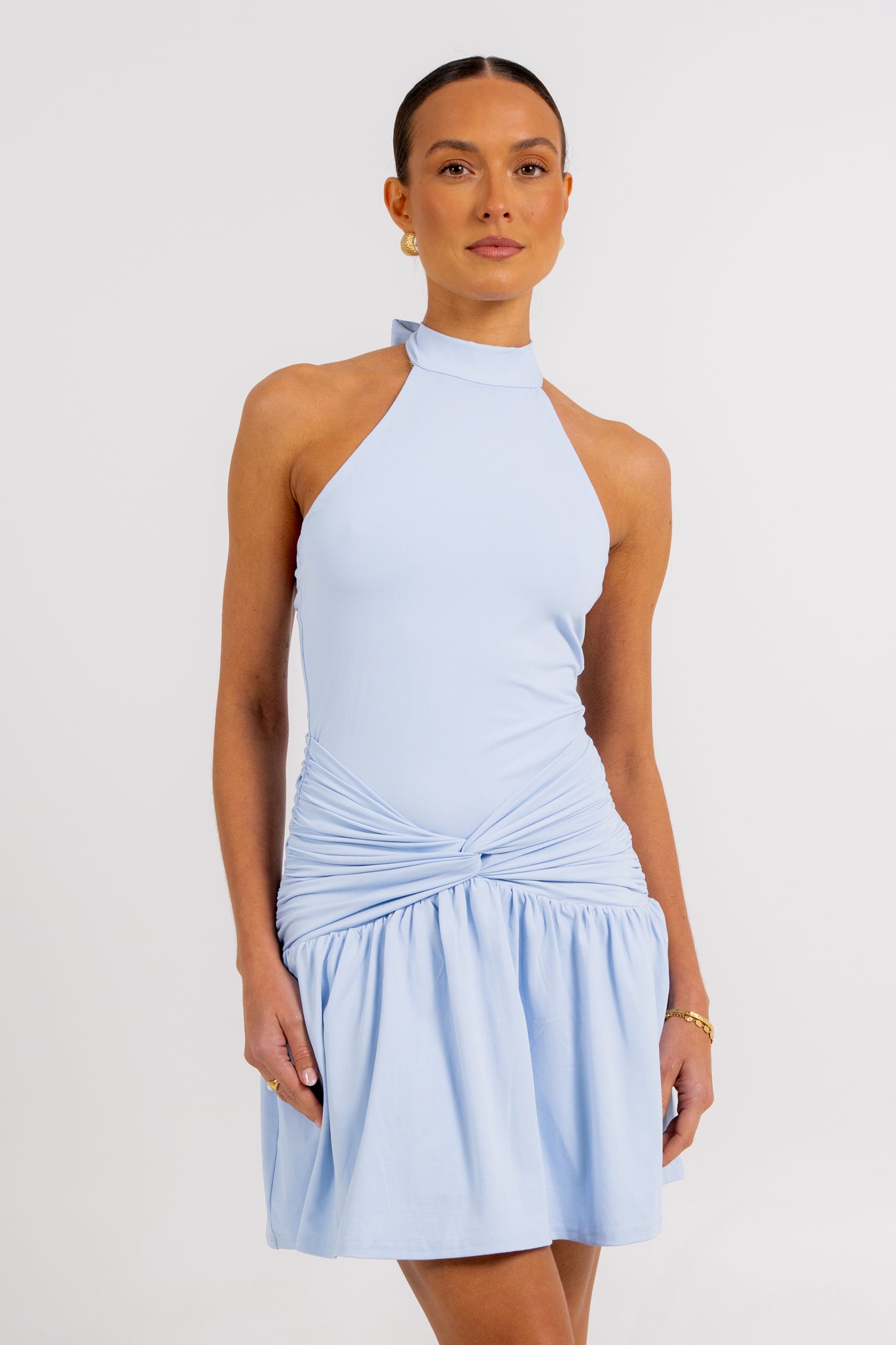 Xena Mini Dress Baby Blue