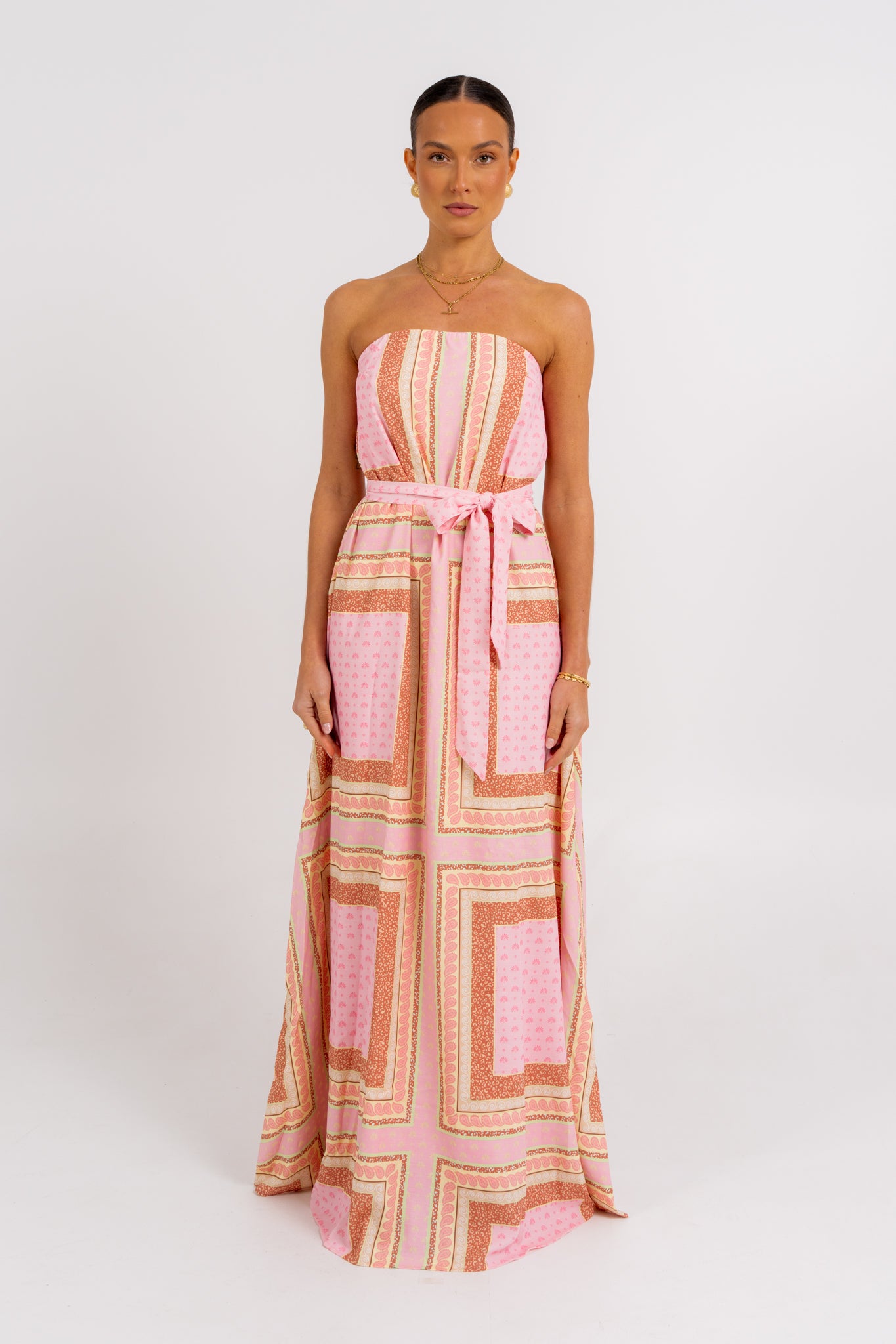 Phoenix Maxi Dress Pink Tile