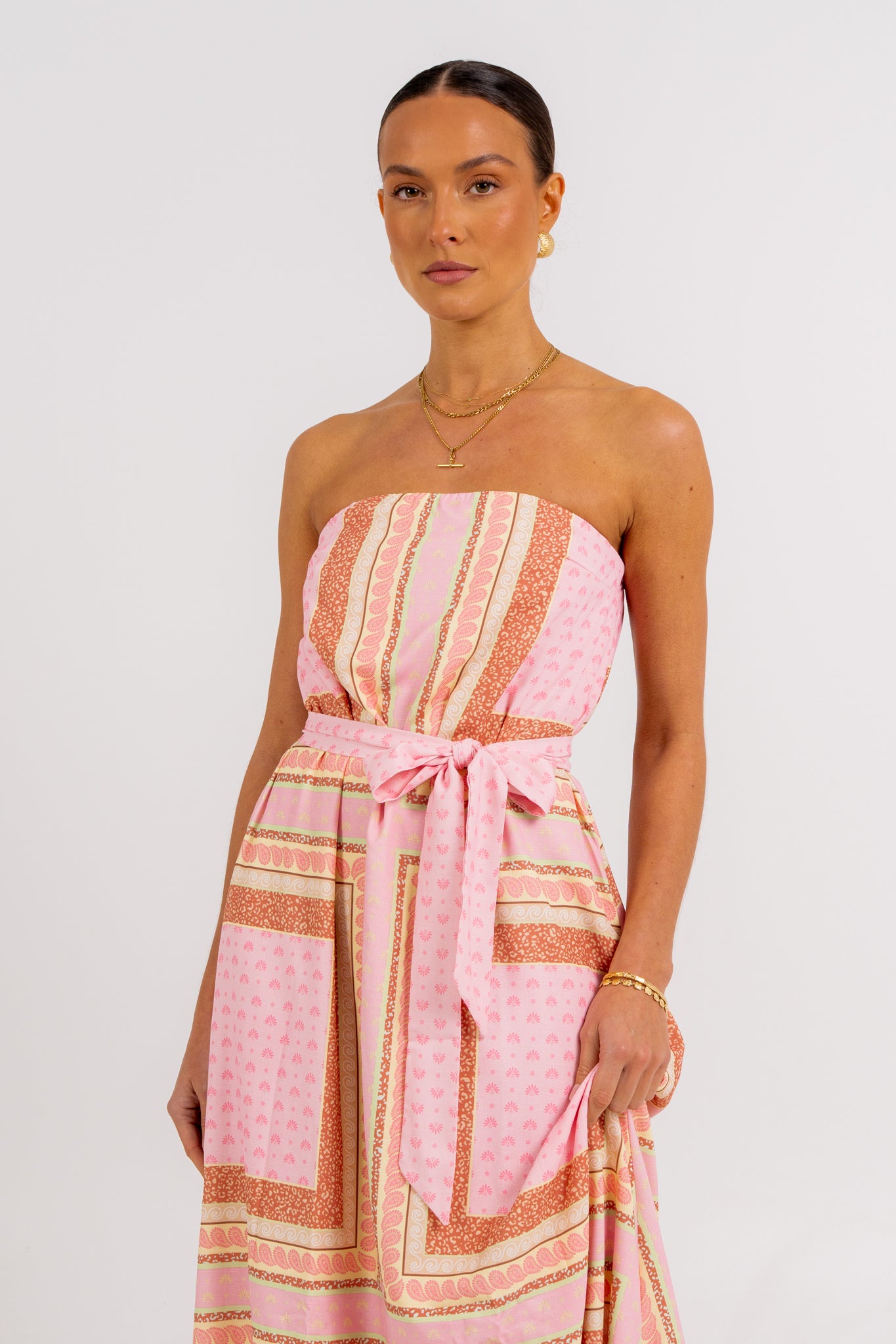 Phoenix Maxi Dress Pink Tile