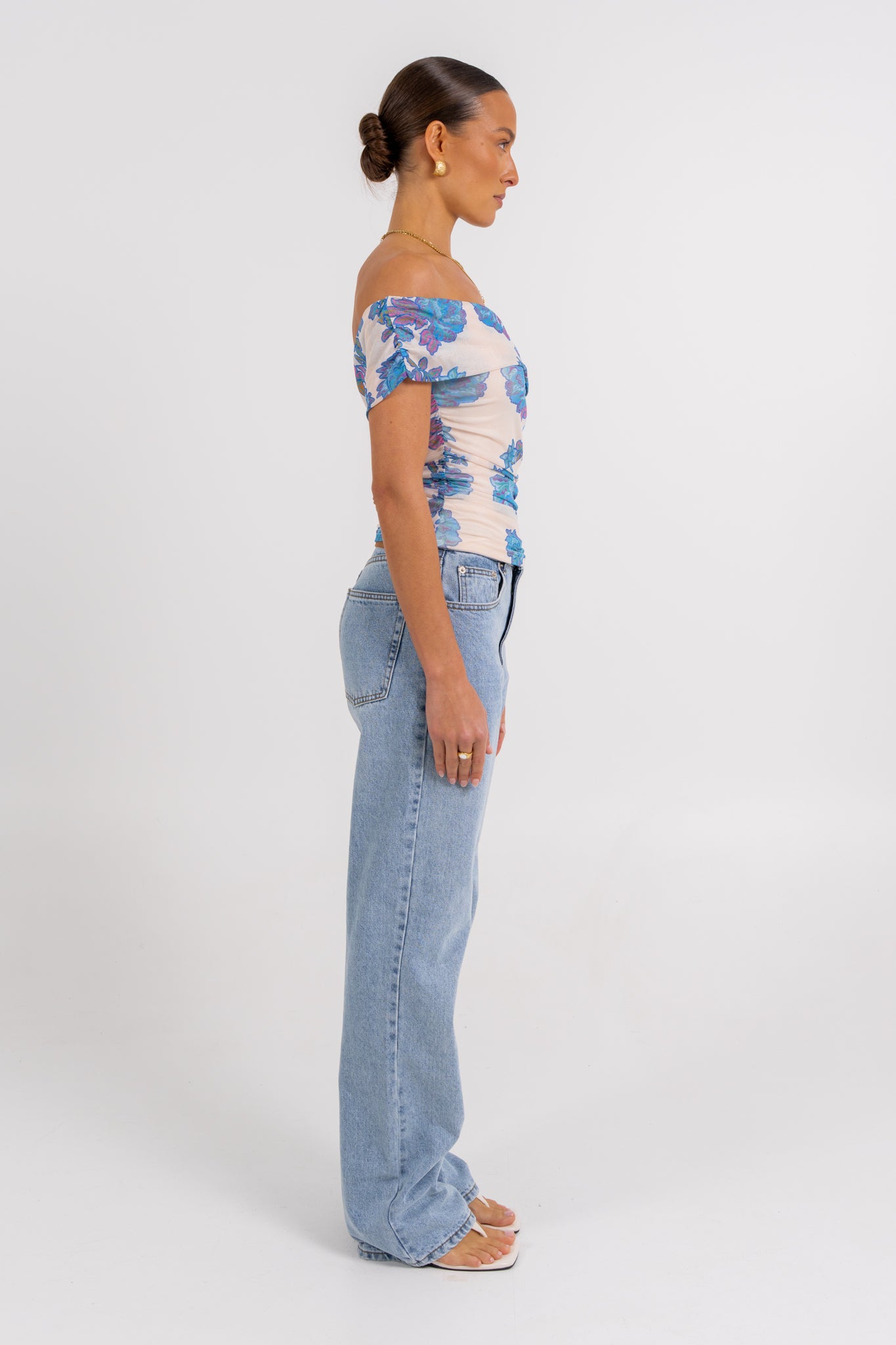 Tamsin Off-the-shoulder Top Inkora Print