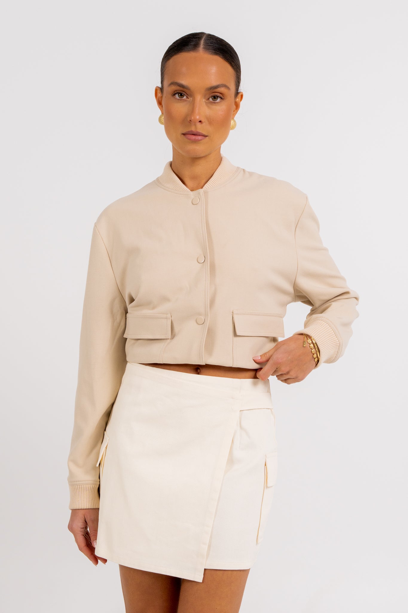 Quinie Bomber Jacket Cream