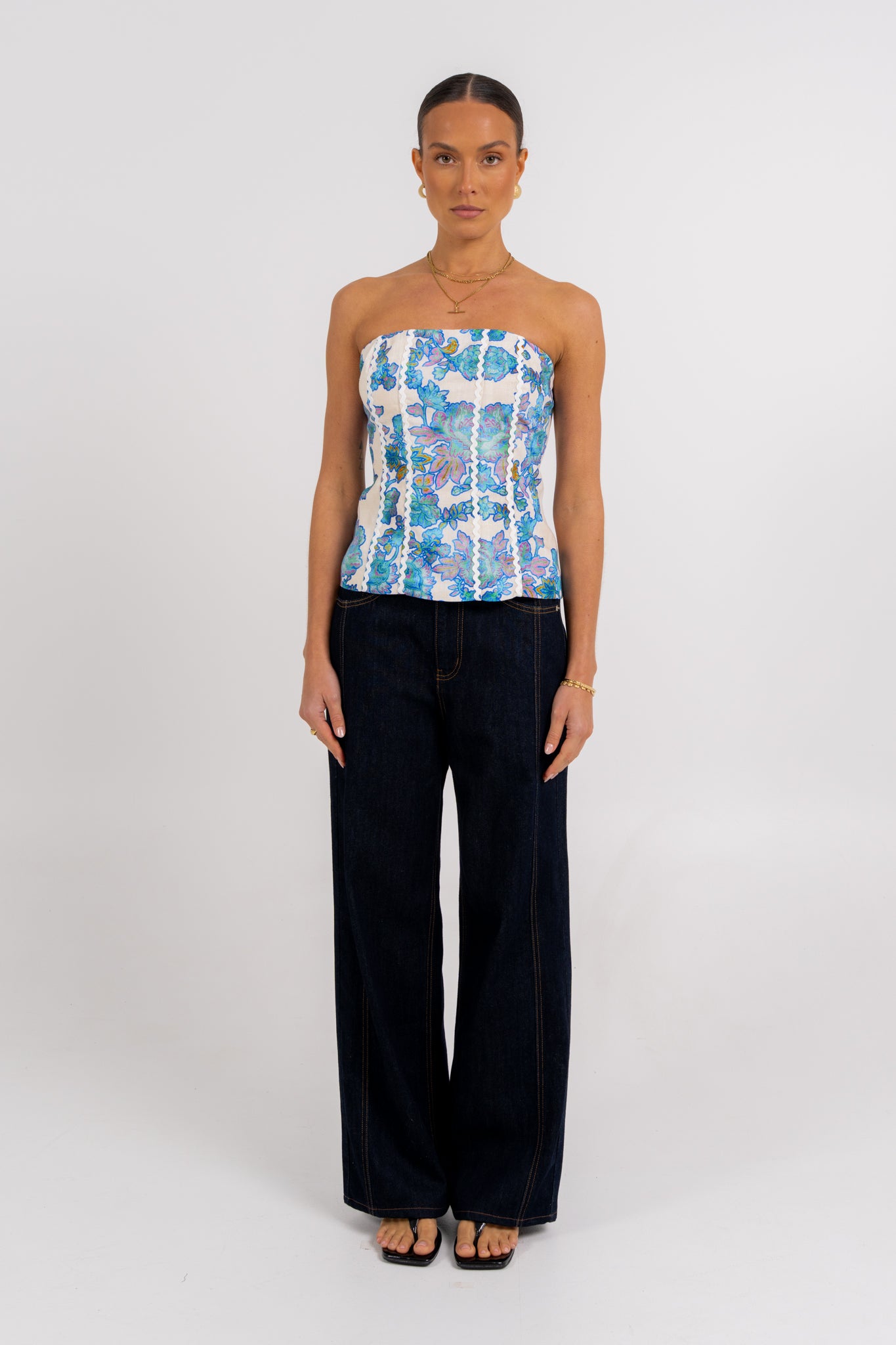 Vola Strapless Top Inkora Print