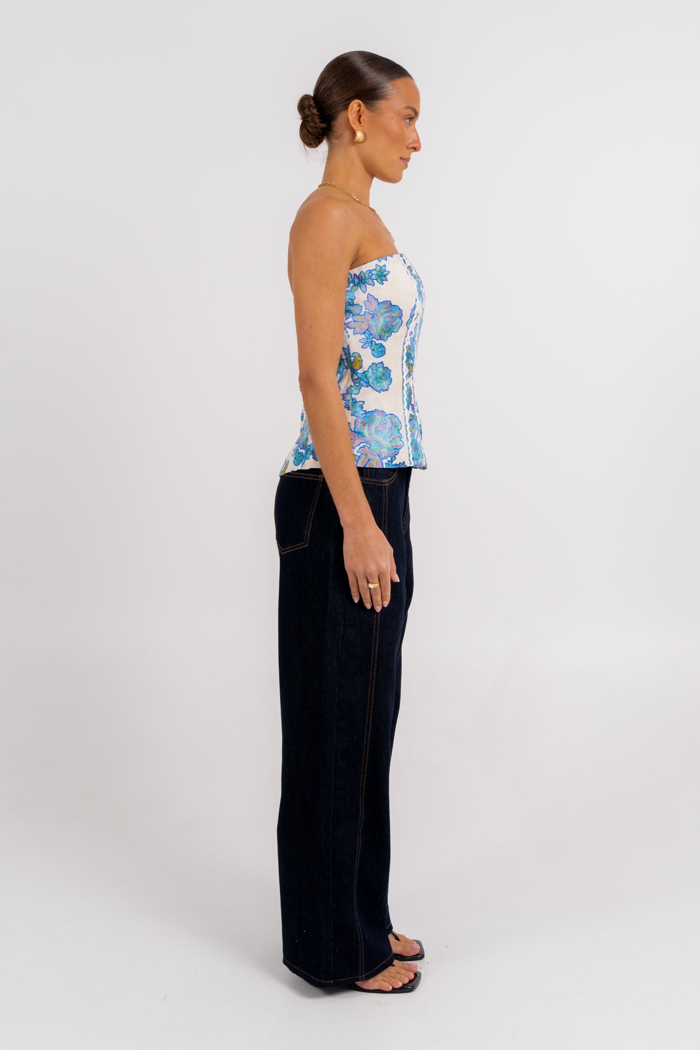 Vola Strapless Top Inkora Print