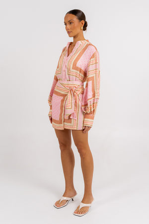 Vigo Mini Skirt Pink Tile