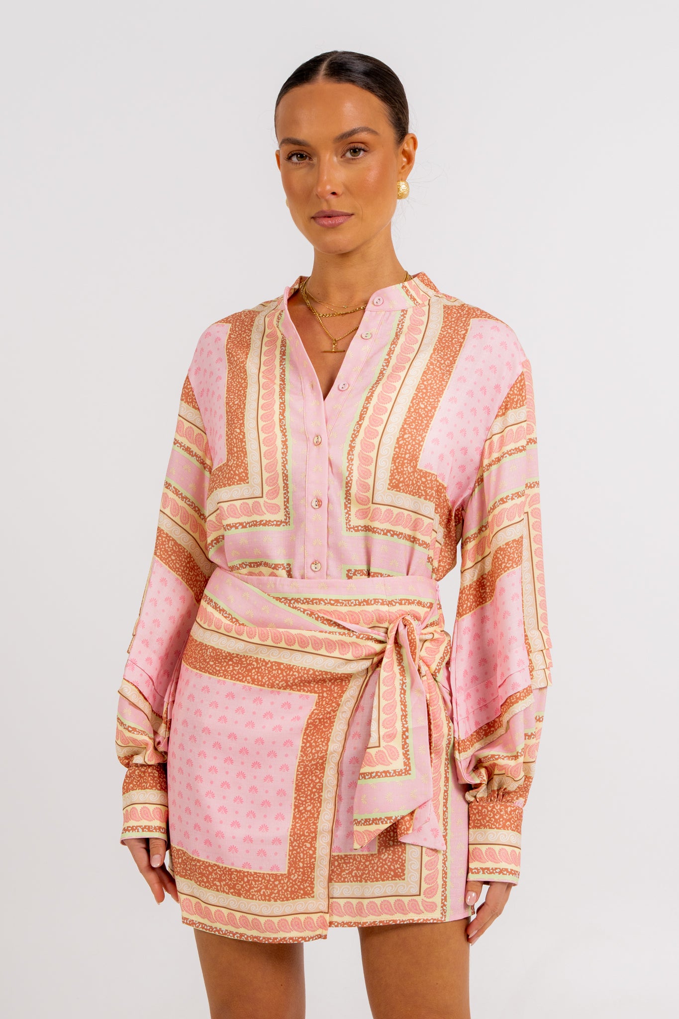 Vigo Mini Skirt Pink Tile