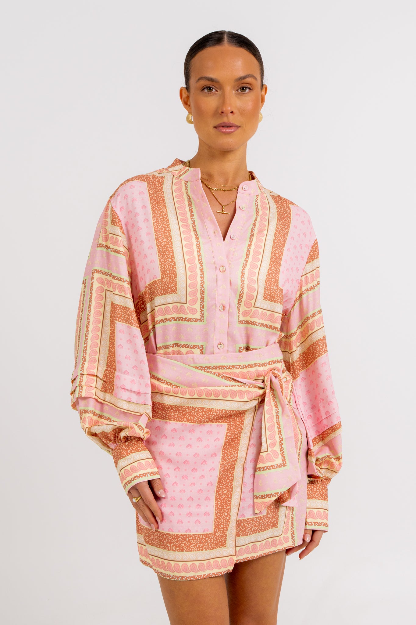 Vigo Mini Skirt Pink Tile