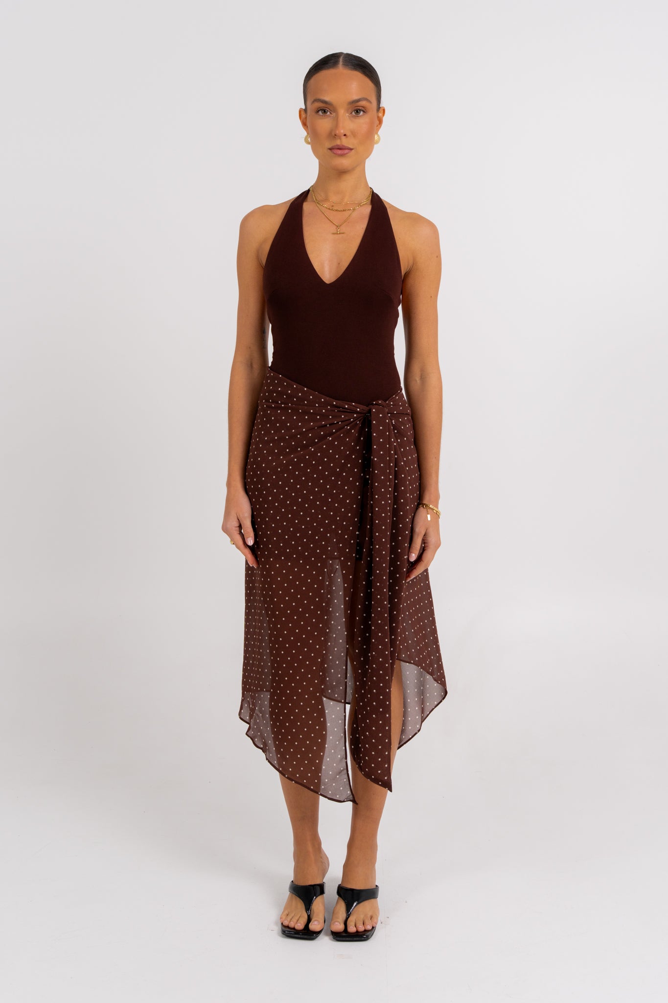 Deering Halter Dress Polka Dot
