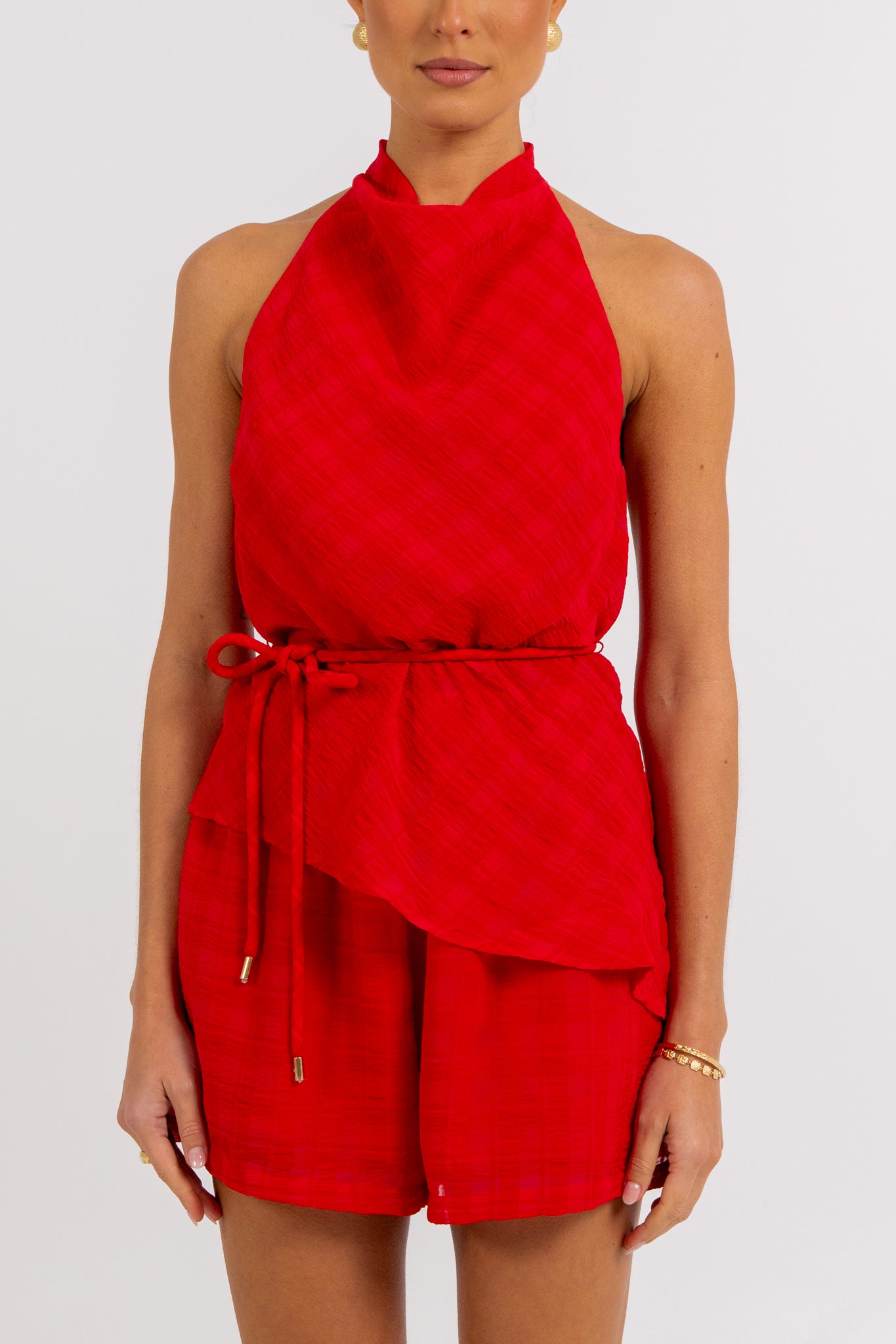 Uniah Halter Top Red