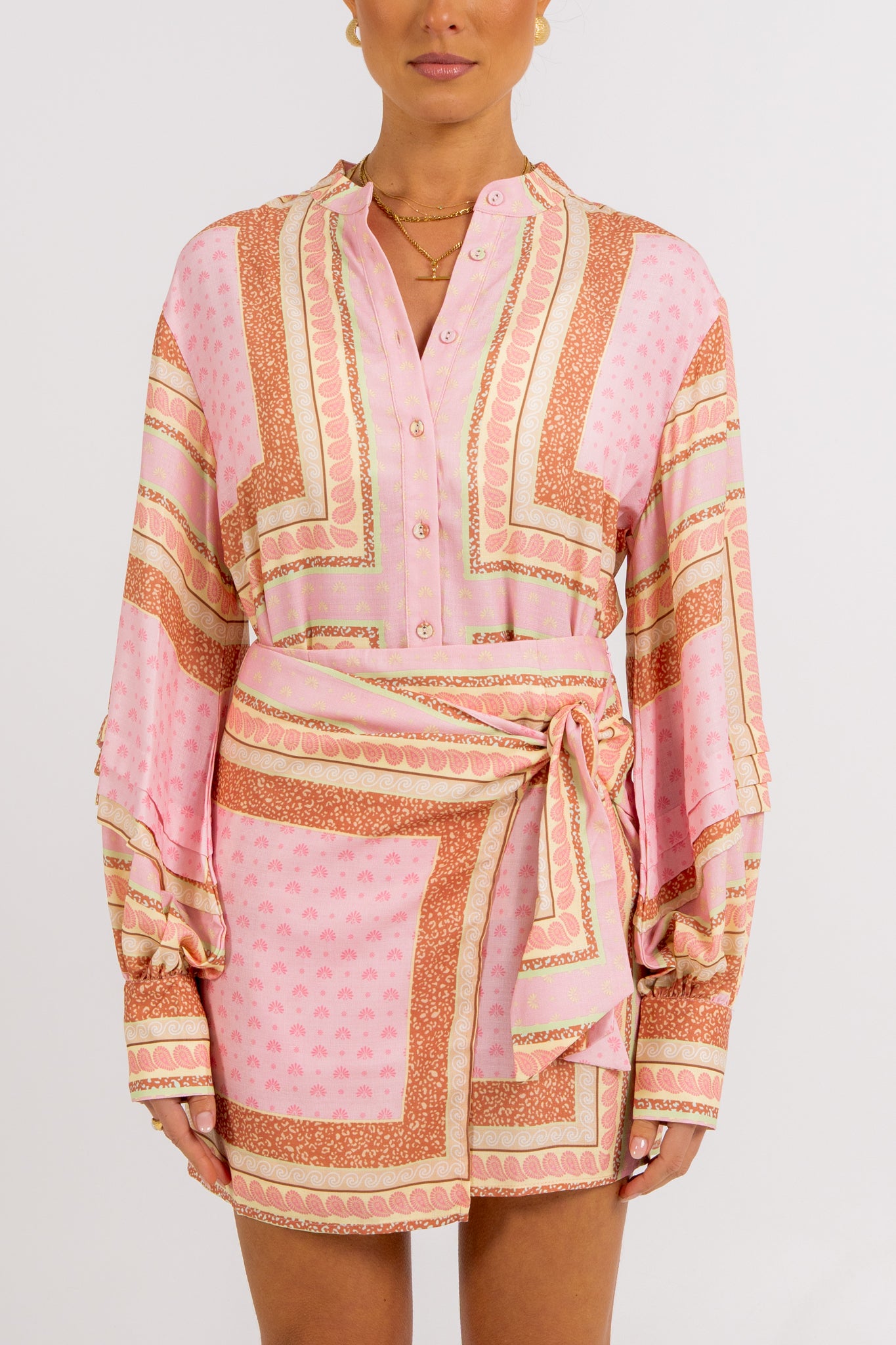 Vigo Mini Skirt Pink Tile