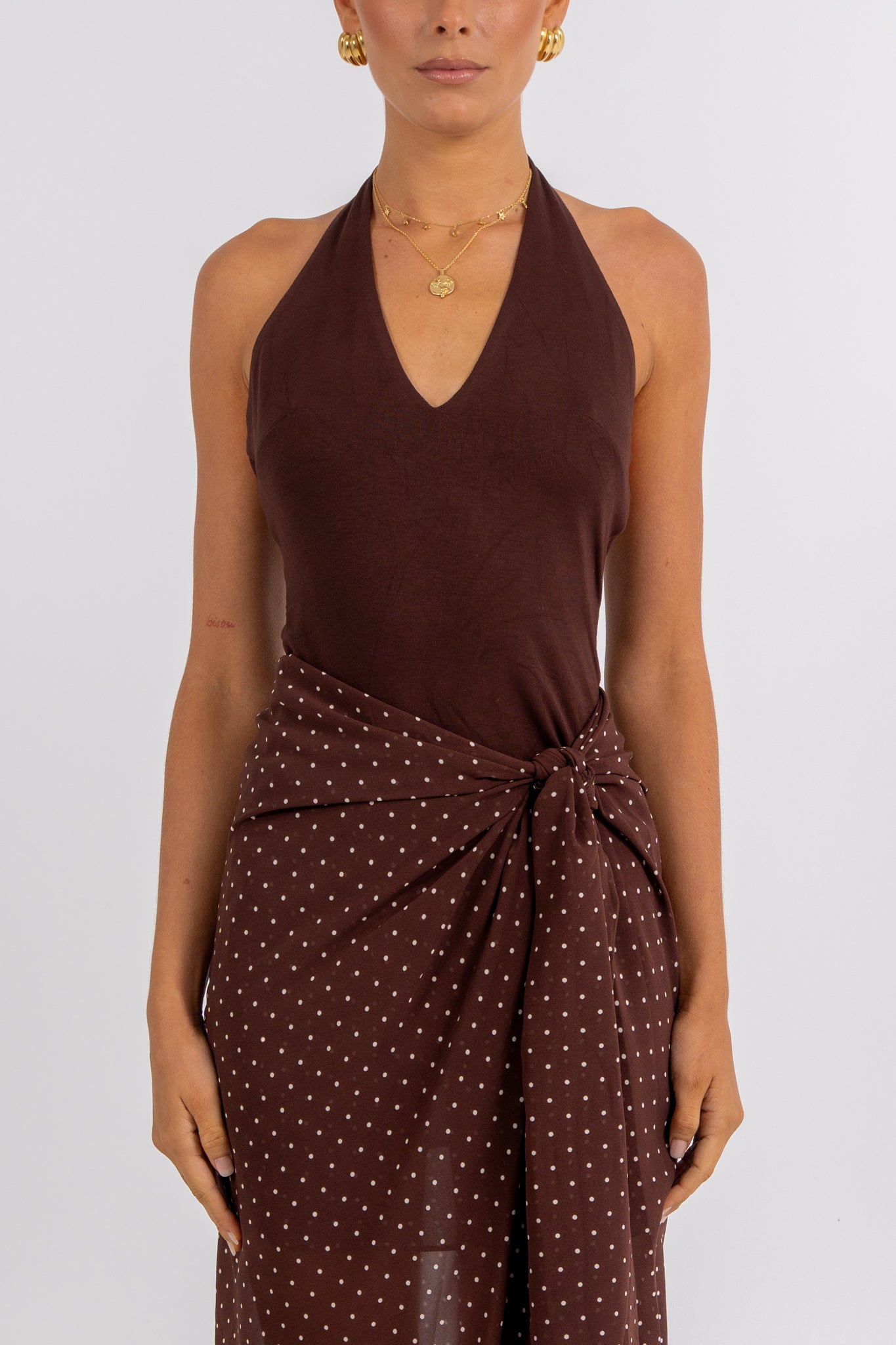 Deering Halter Dress Polka Dot