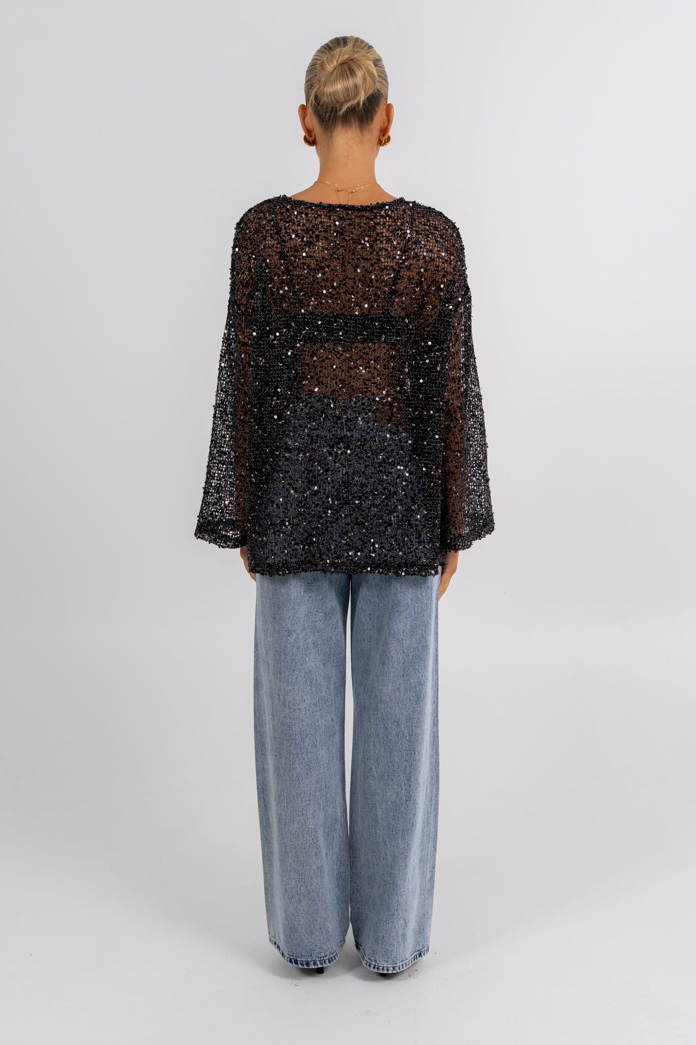 Uzma Sequin Top Black