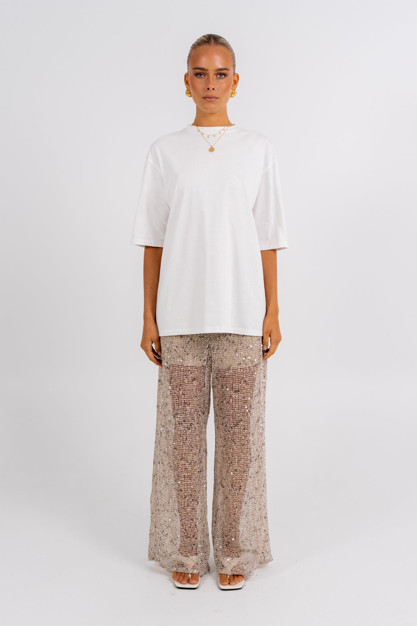 Juno Sequin Pant Beige