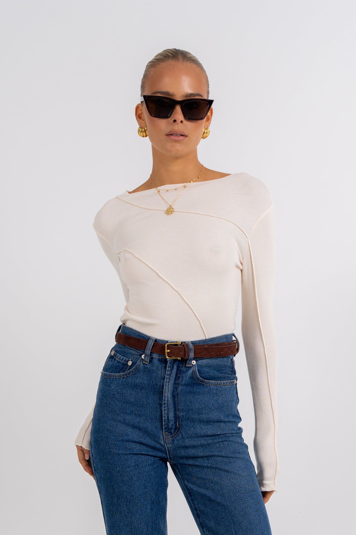 PRE ORDER Nicka Long Sleeve Top Ivory