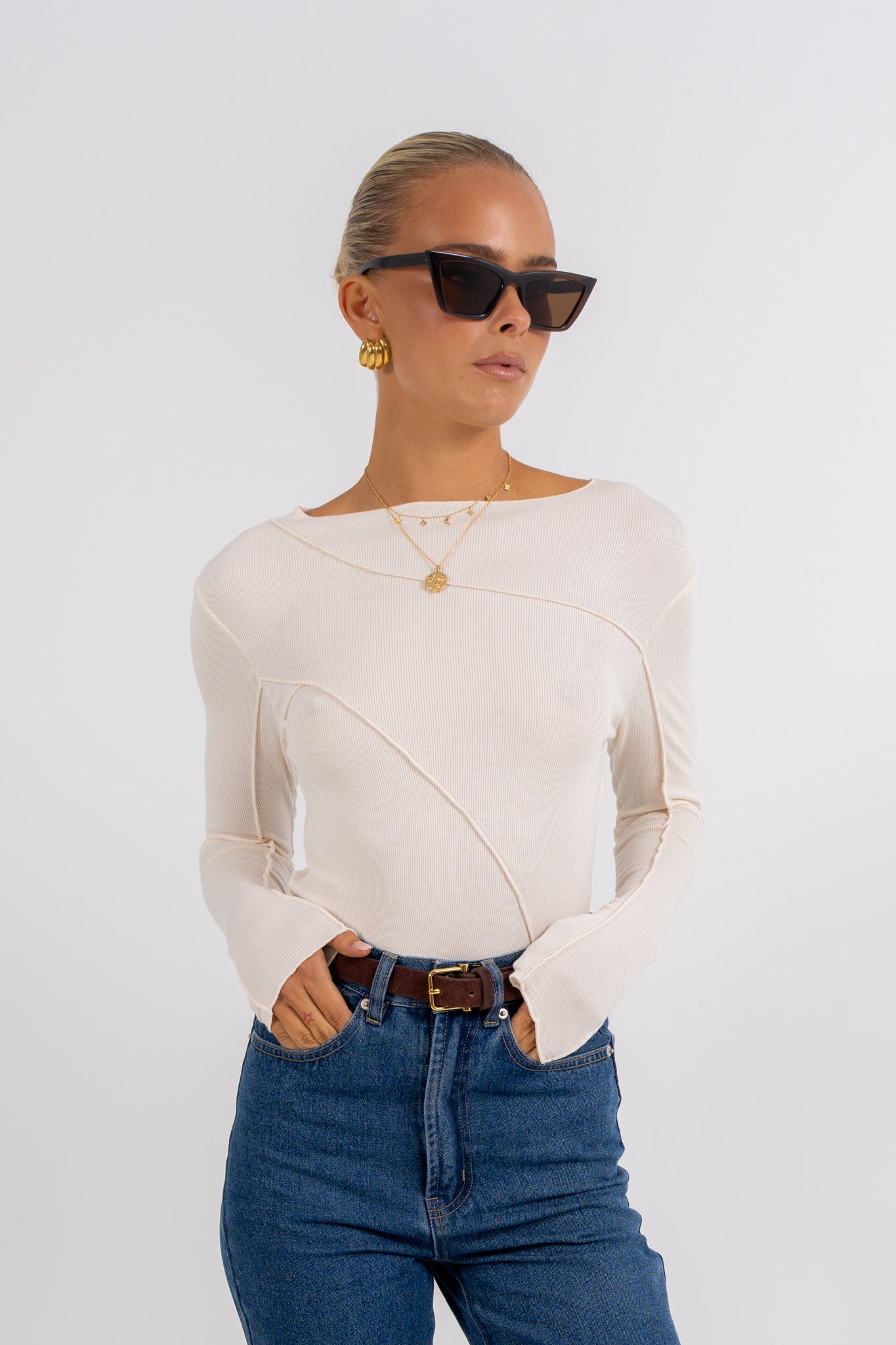 PRE ORDER Nicka Long Sleeve Top Ivory