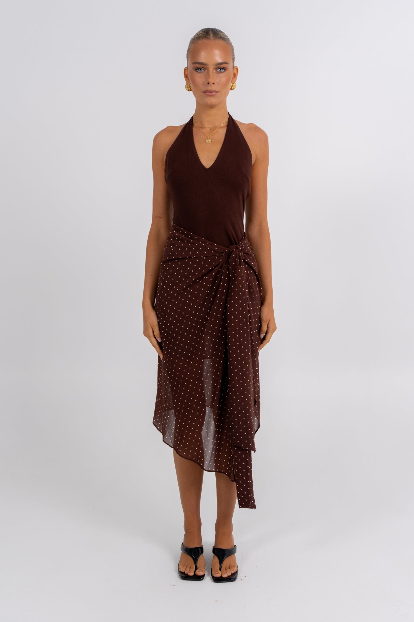Deering Halter Dress Polka Dot
