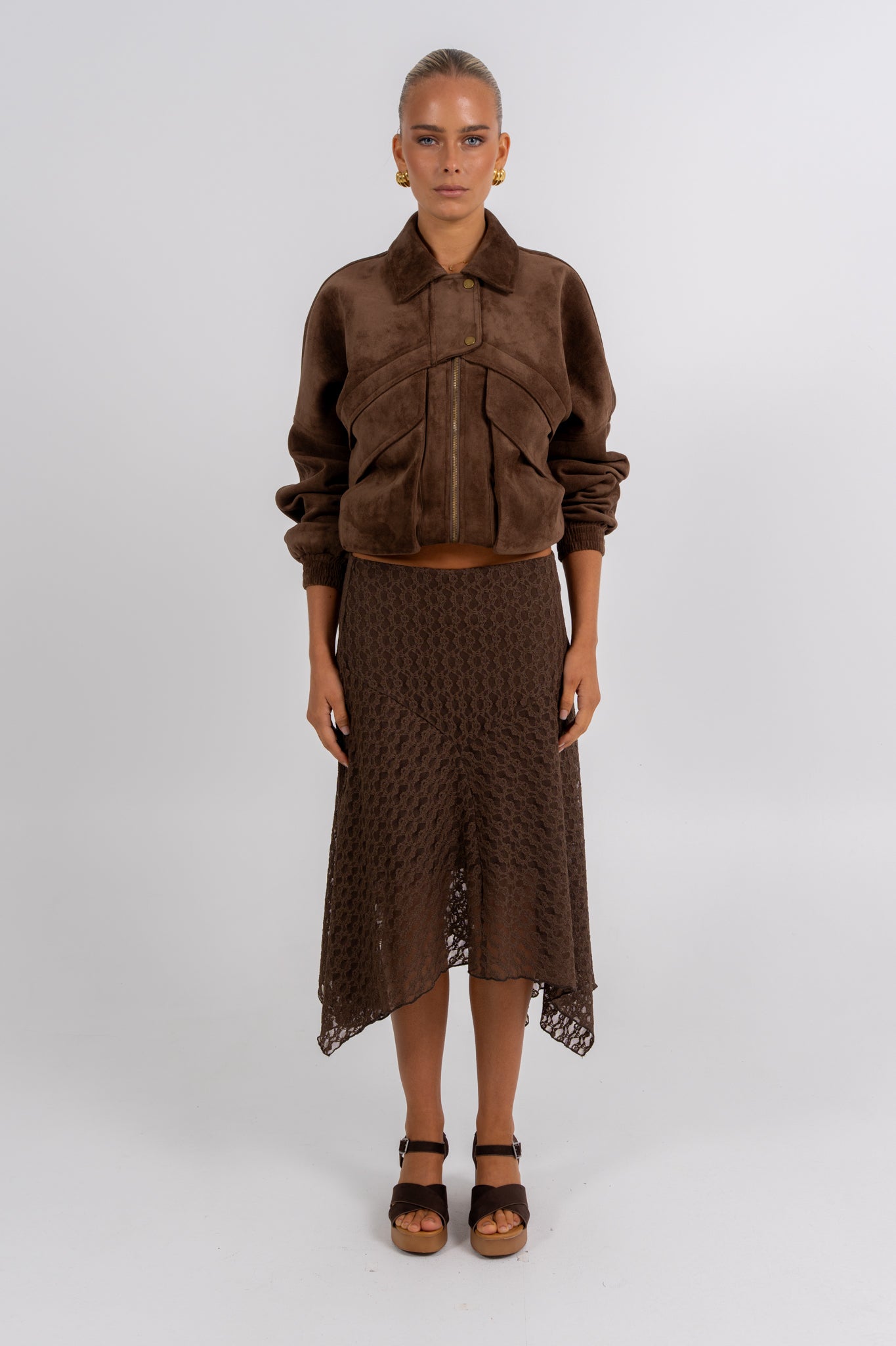 Jade Midi Skirt Chocolate