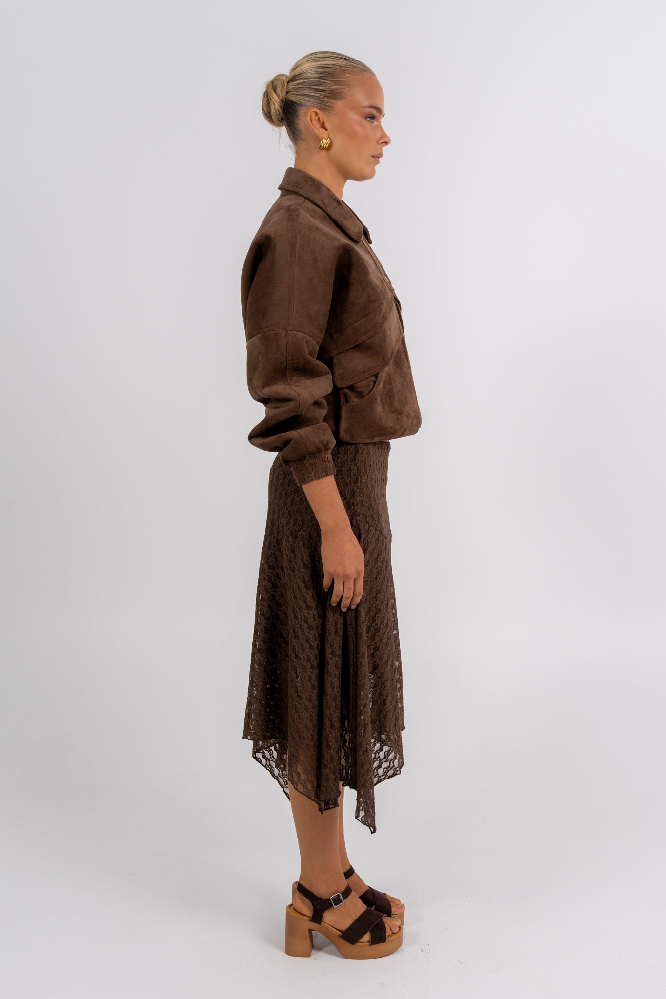 Jade Midi Skirt Chocolate