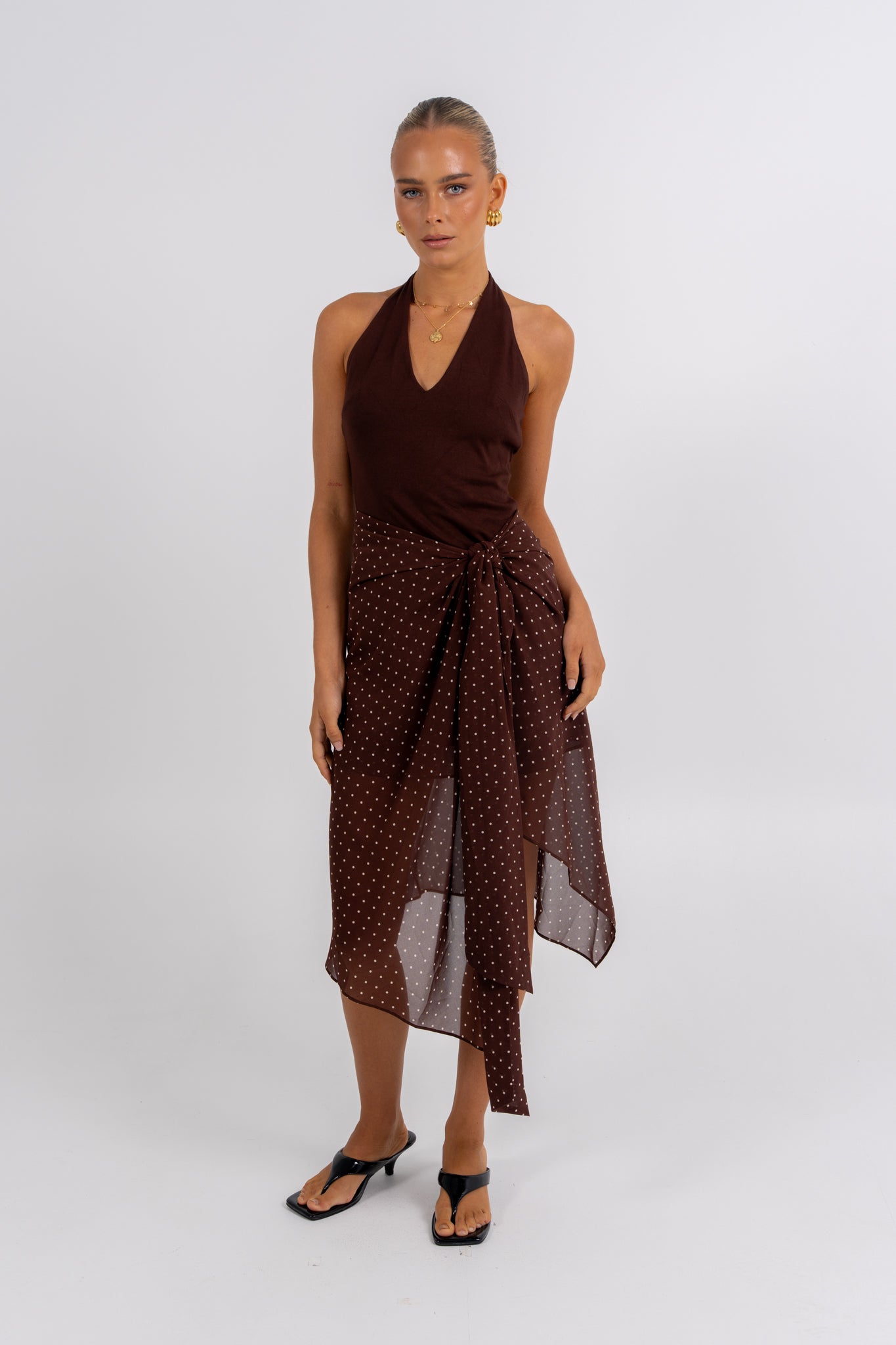 Deering Halter Dress Polka Dot