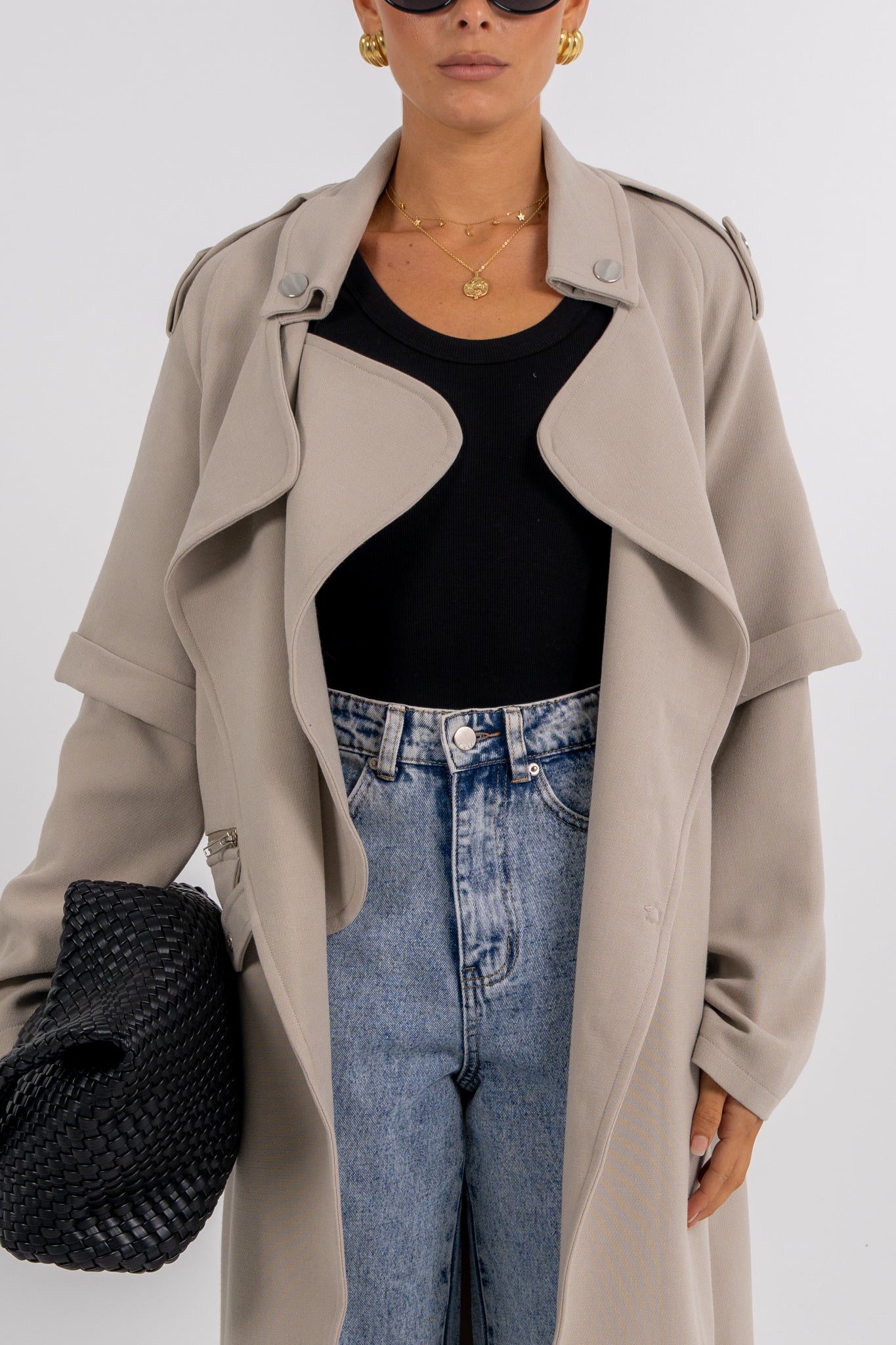 Sarah Trench Coat Stone Grey