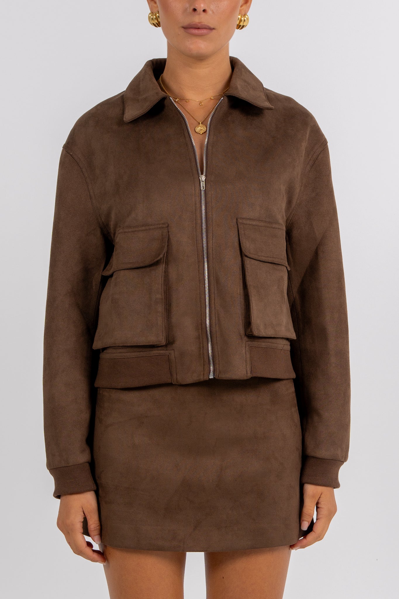 Gracelyn Bomber Jacket Chocolate