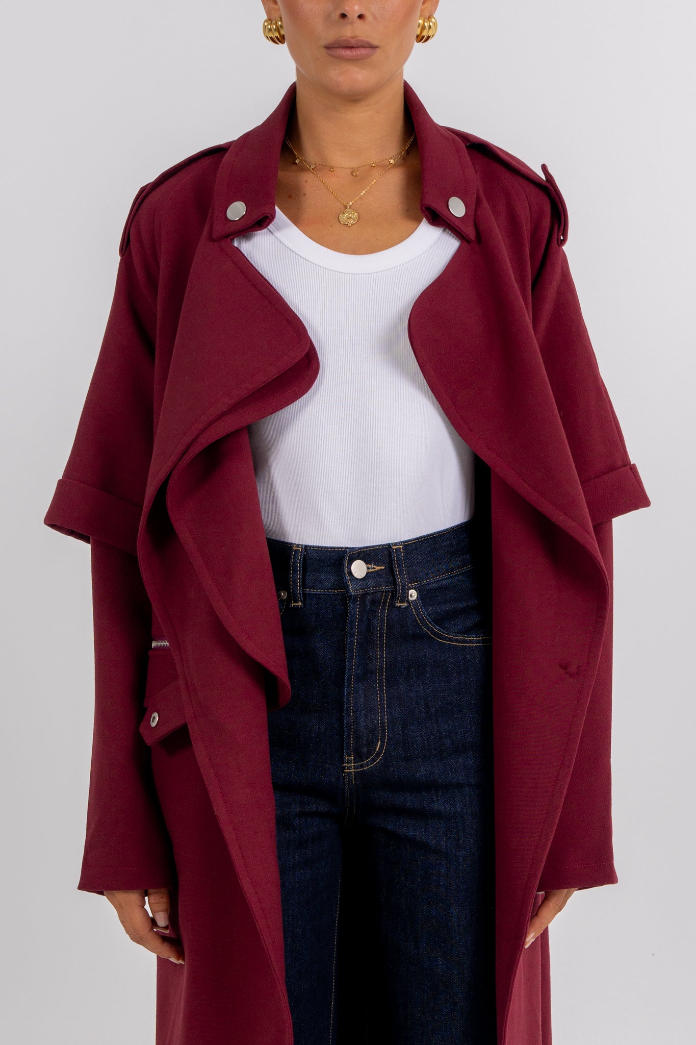 Sarah Trench Coat  Burgundy