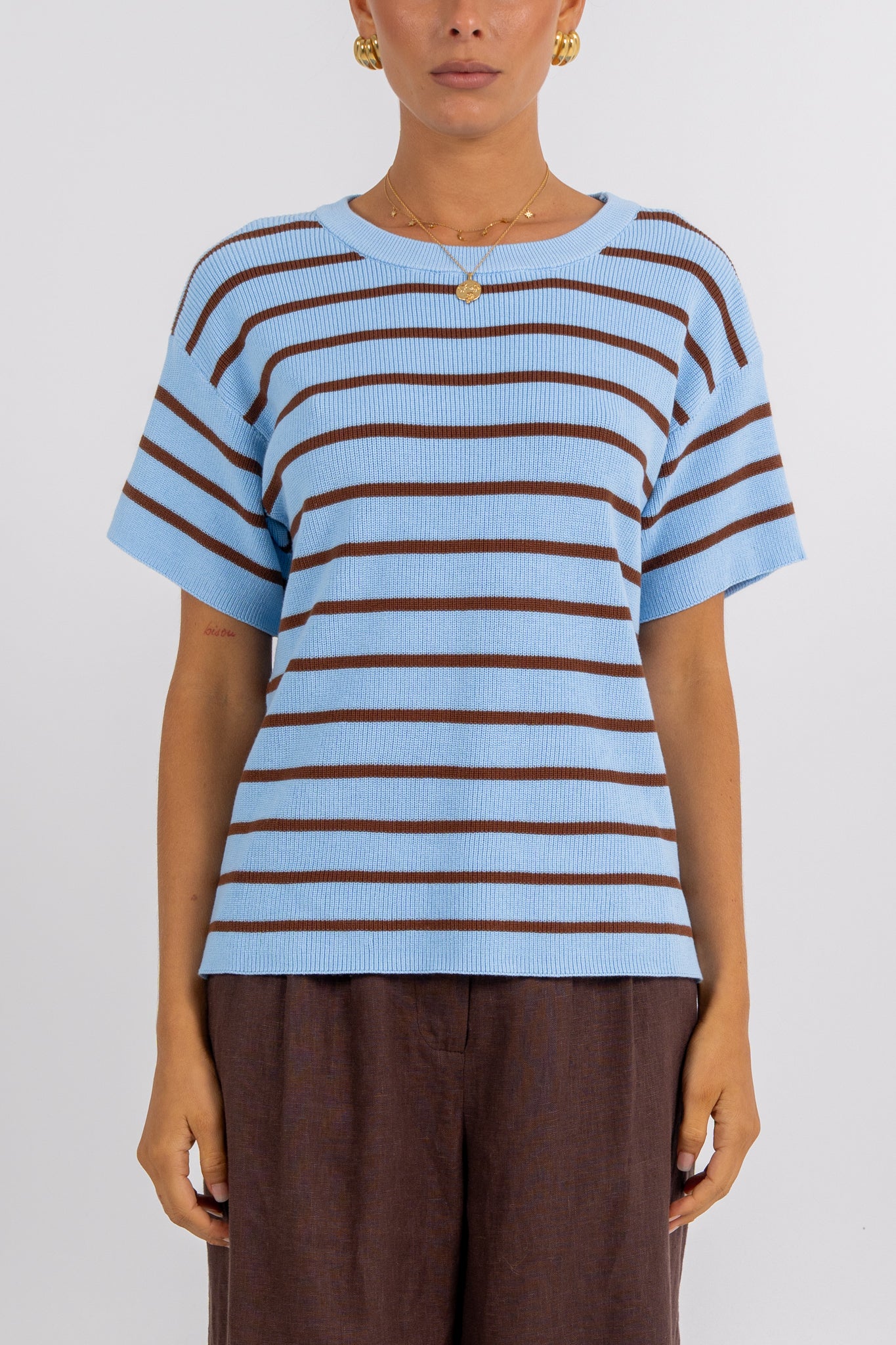 Raine Top Chocolate Stripe
