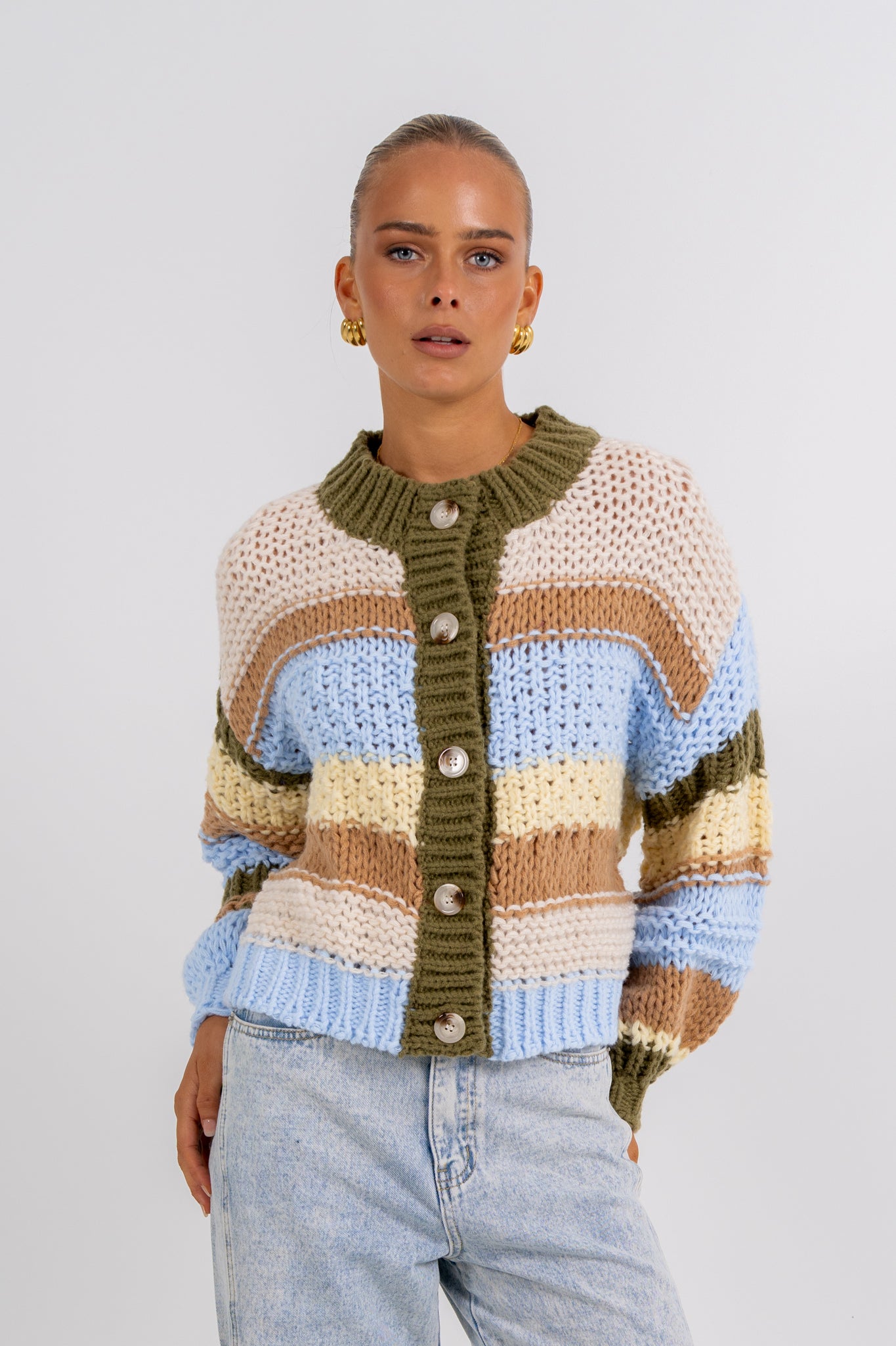 Lenora Cardigan Desert Stripe