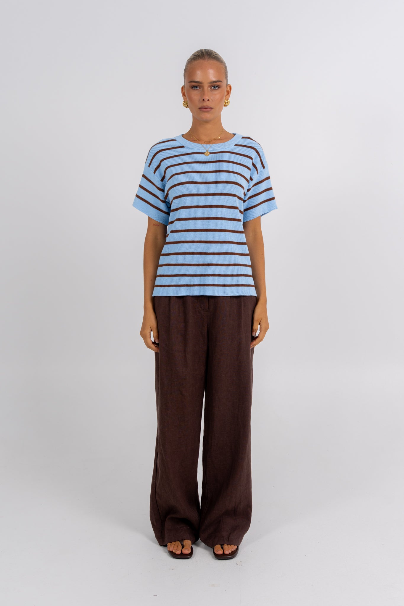 Raine Top Chocolate Stripe