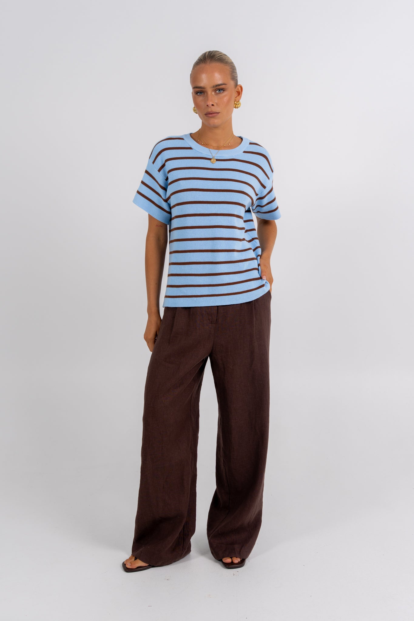 Raine Top Chocolate Stripe