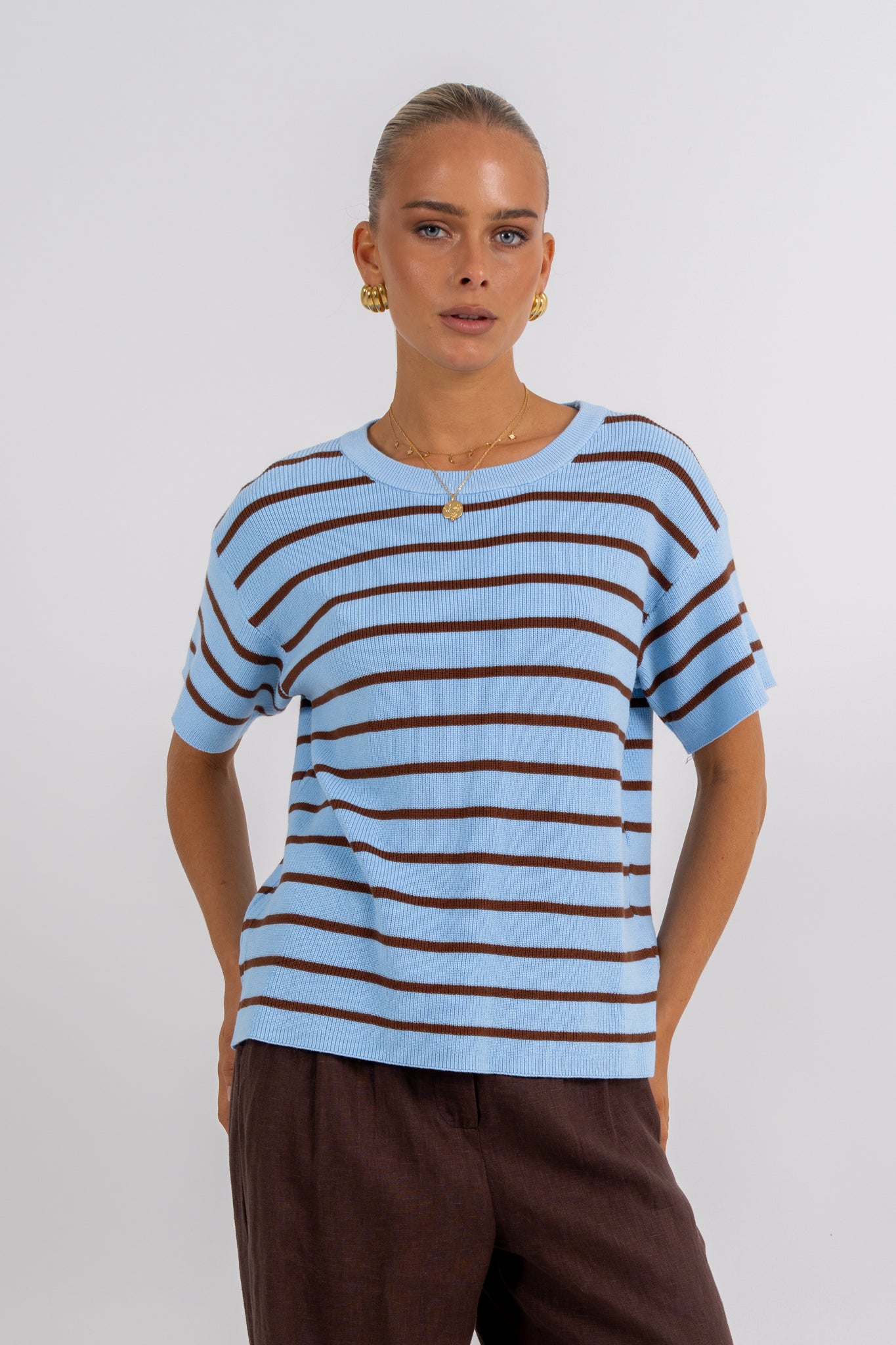 Raine Top Chocolate Stripe