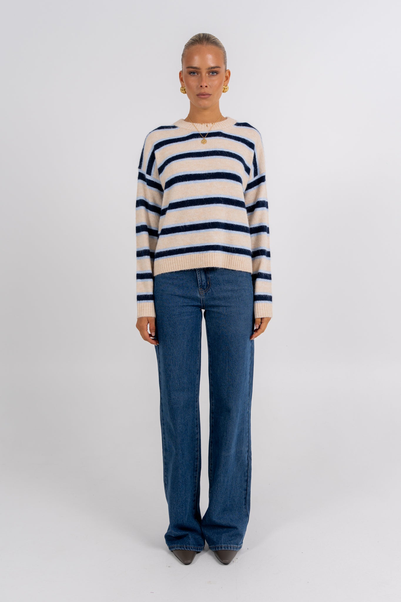 Ulyzer Knit Jumper Blue Stripe