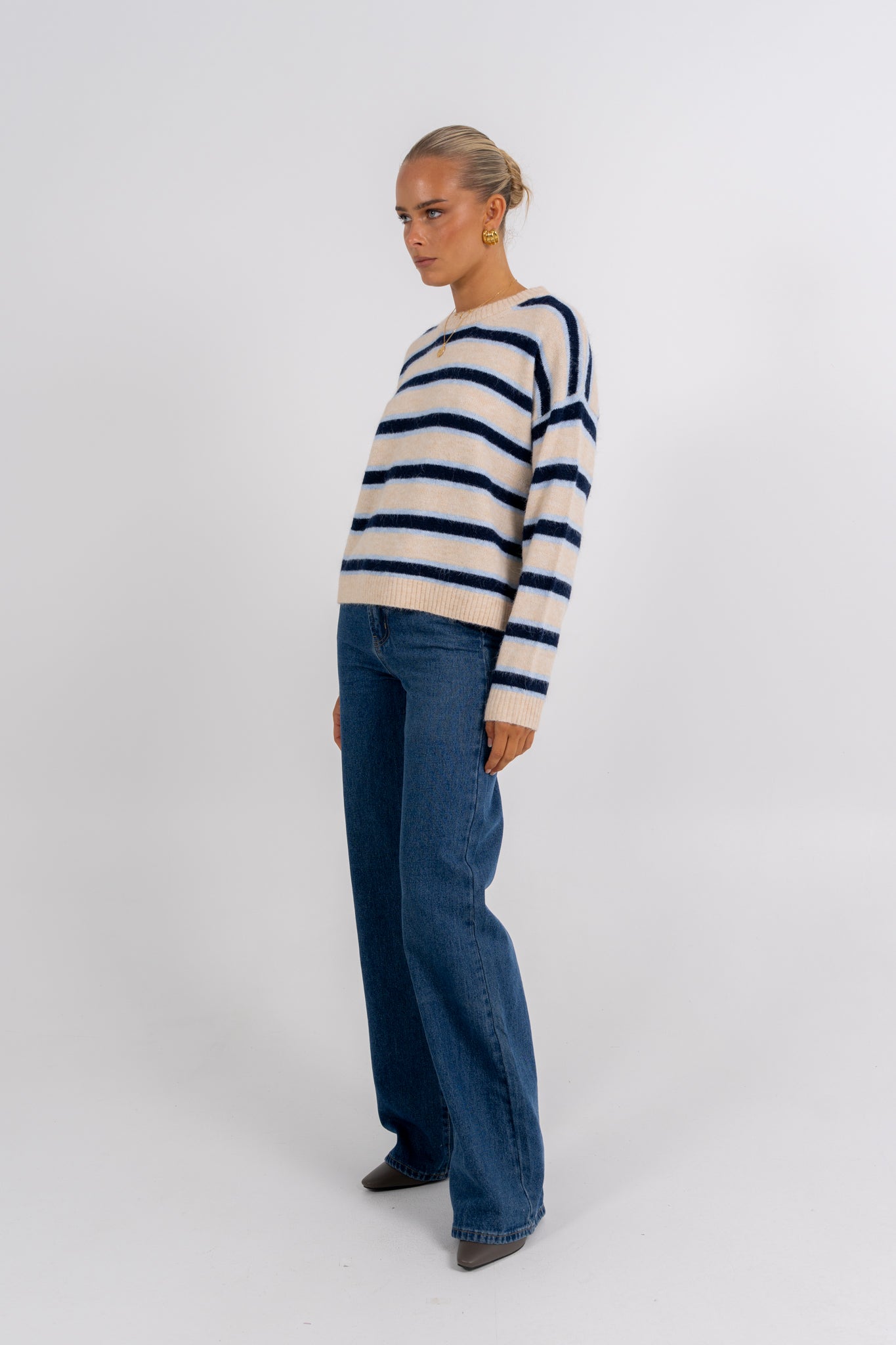 Ulyzer Knit Jumper Blue Stripe