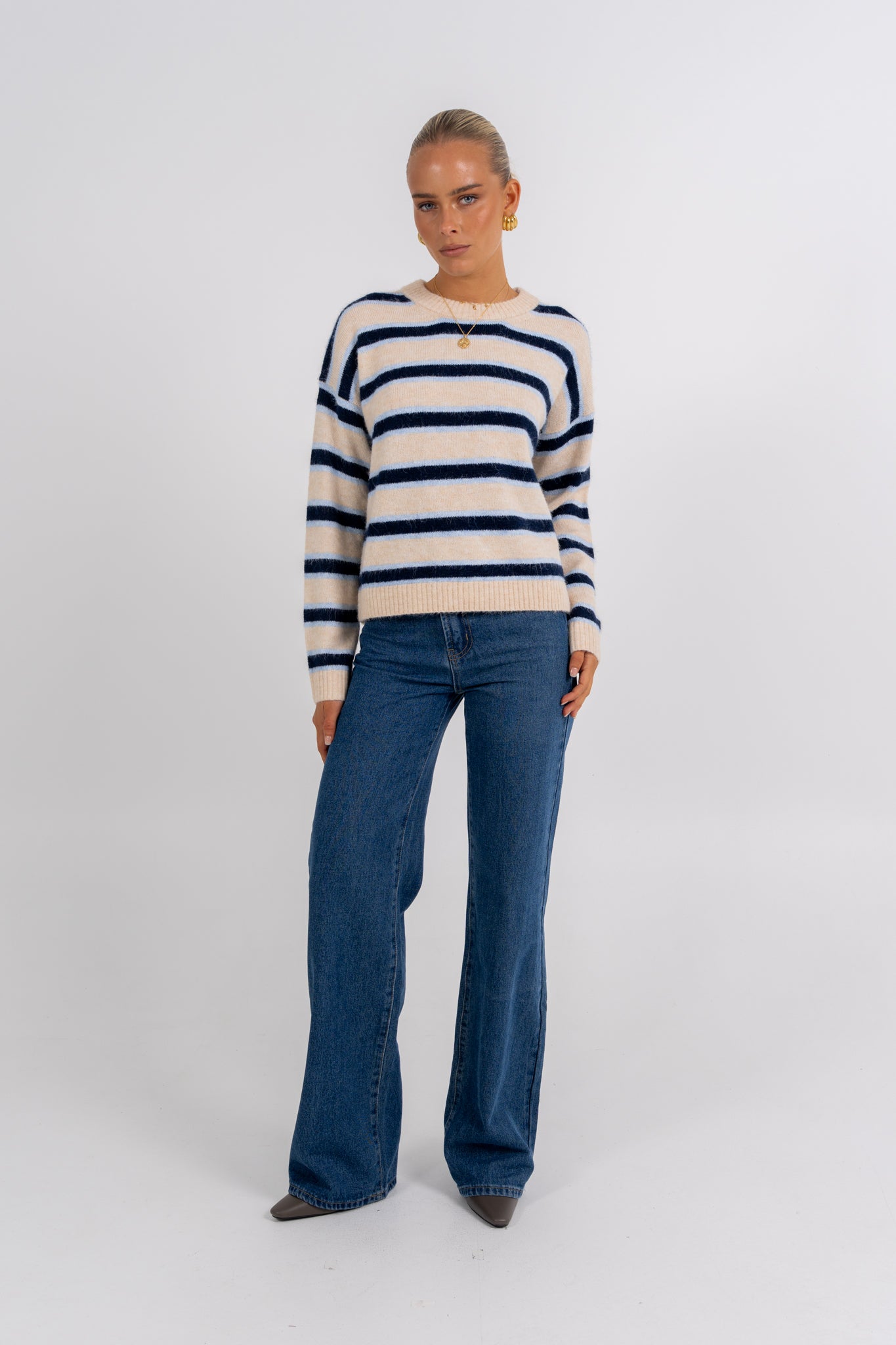 Ulyzer Knit Jumper Blue Stripe