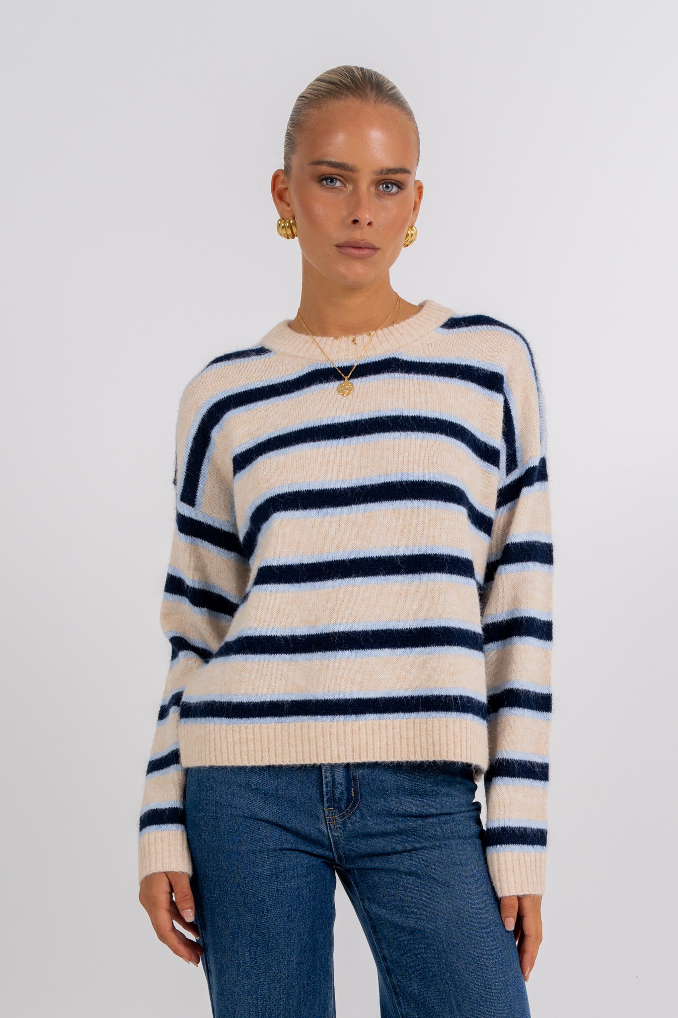 Ulyzer Knit Jumper Blue Stripe
