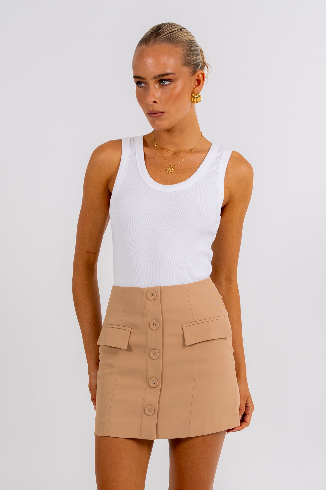 Haider Mini Skirt Beige