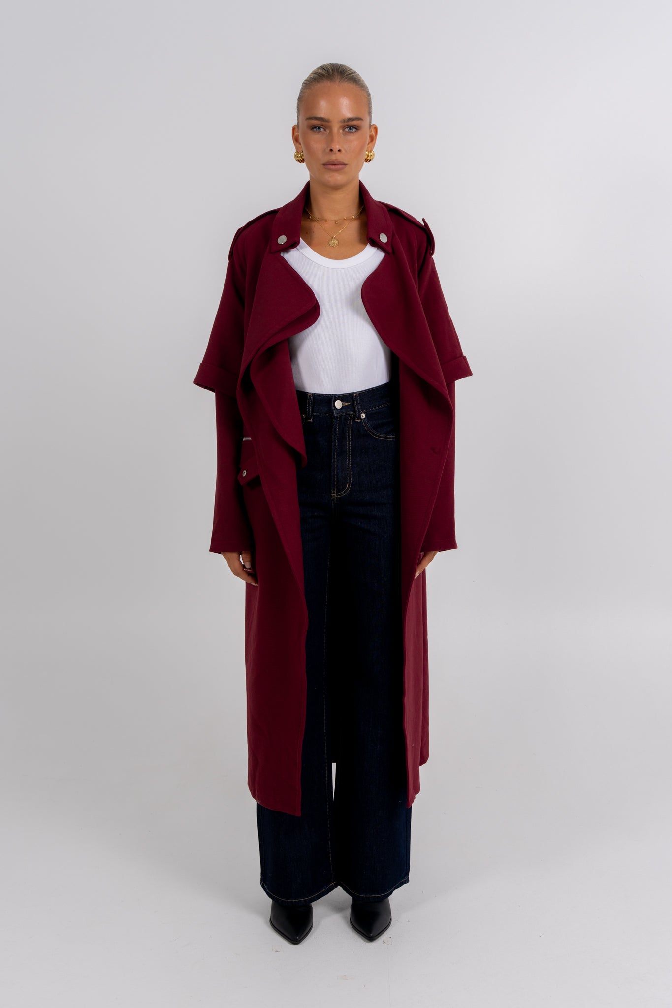 Sarah Trench Coat  Burgundy