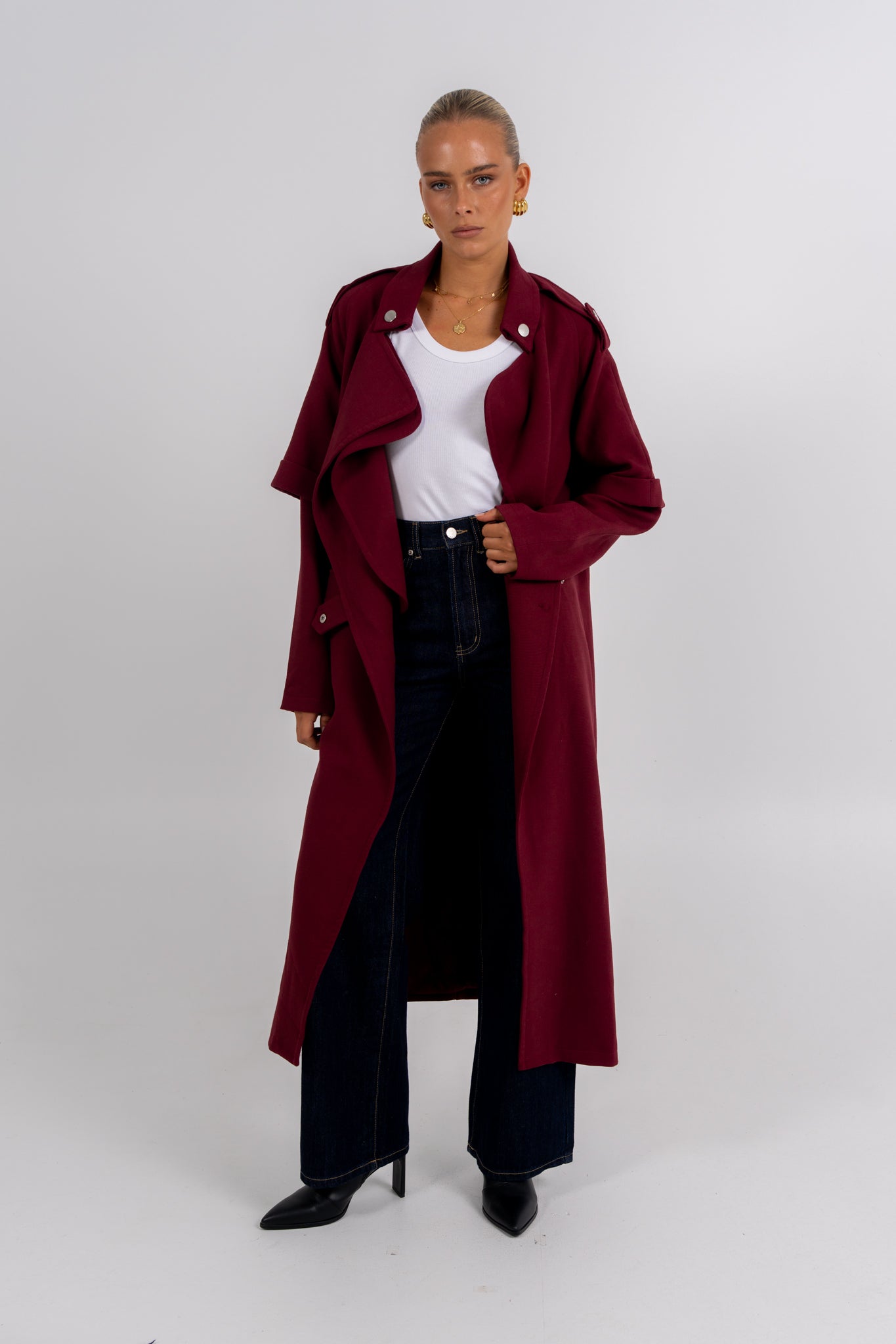 Sarah Trench Coat  Burgundy