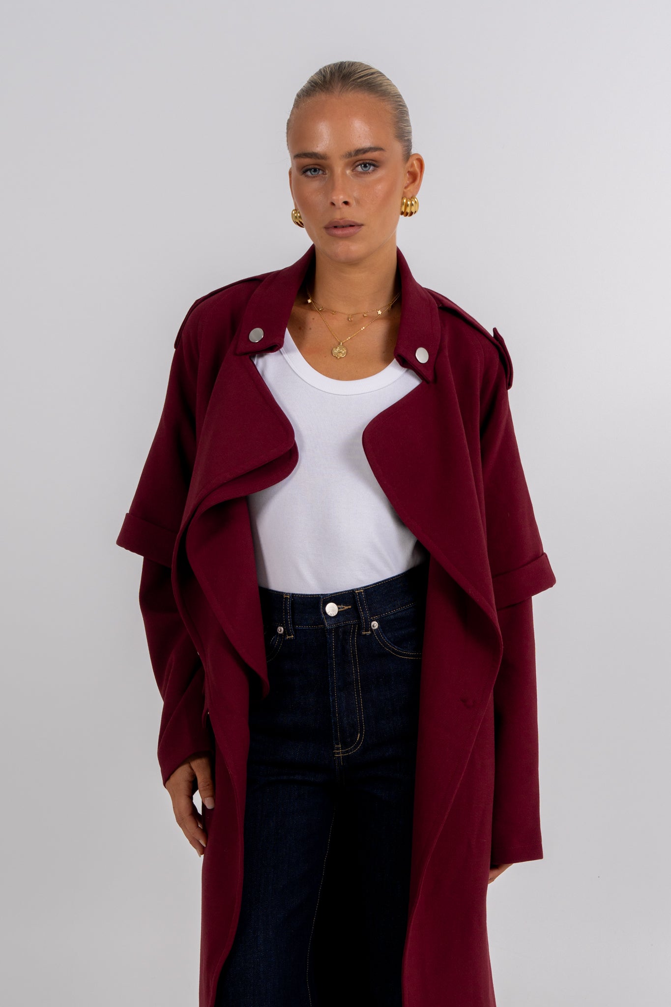 Sarah Trench Coat  Burgundy