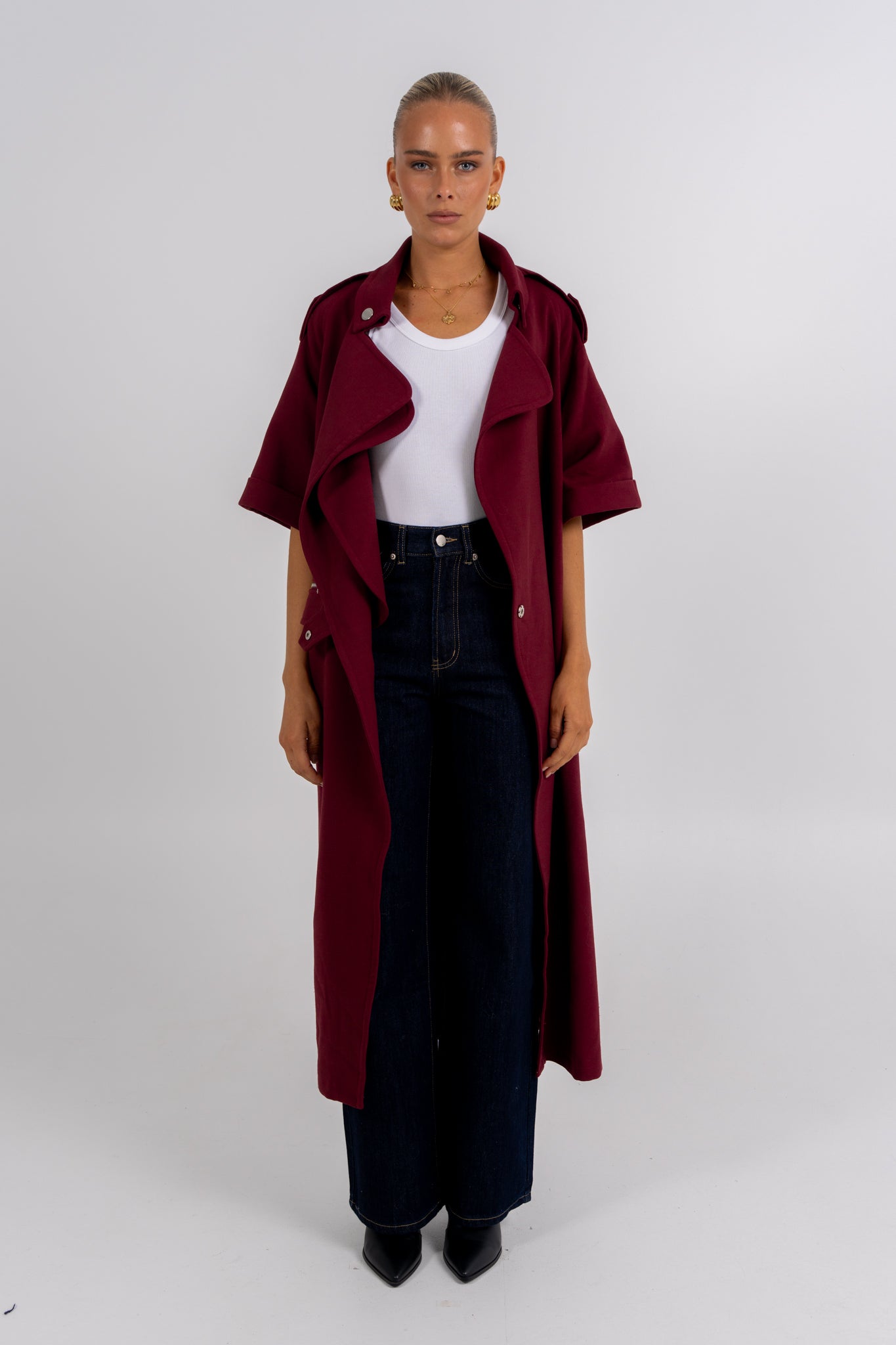 Sarah Trench Coat  Burgundy