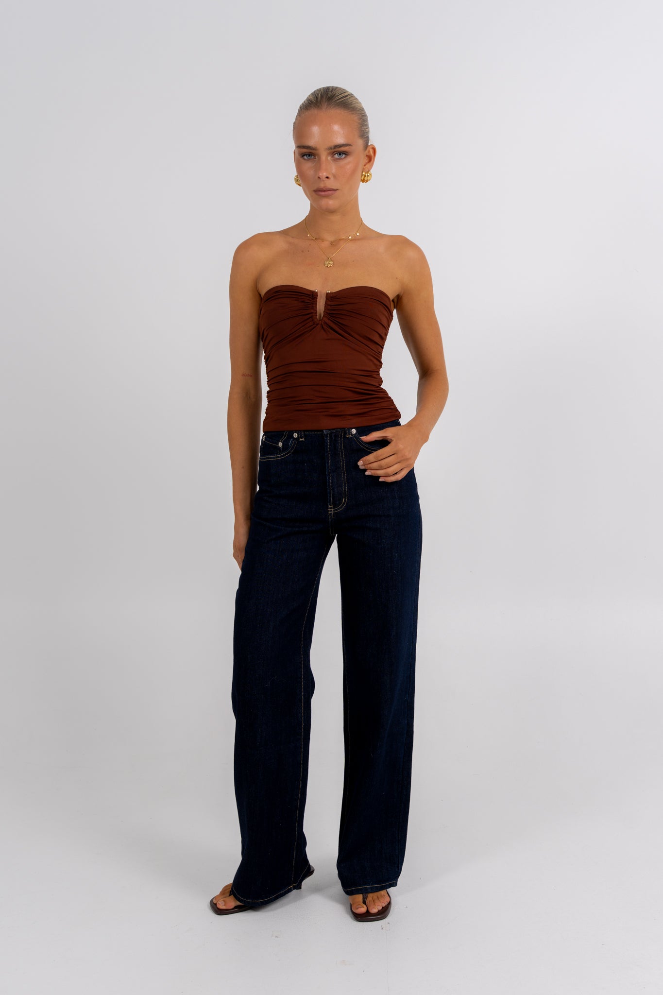 Bannie Strapless Top Chocolate
