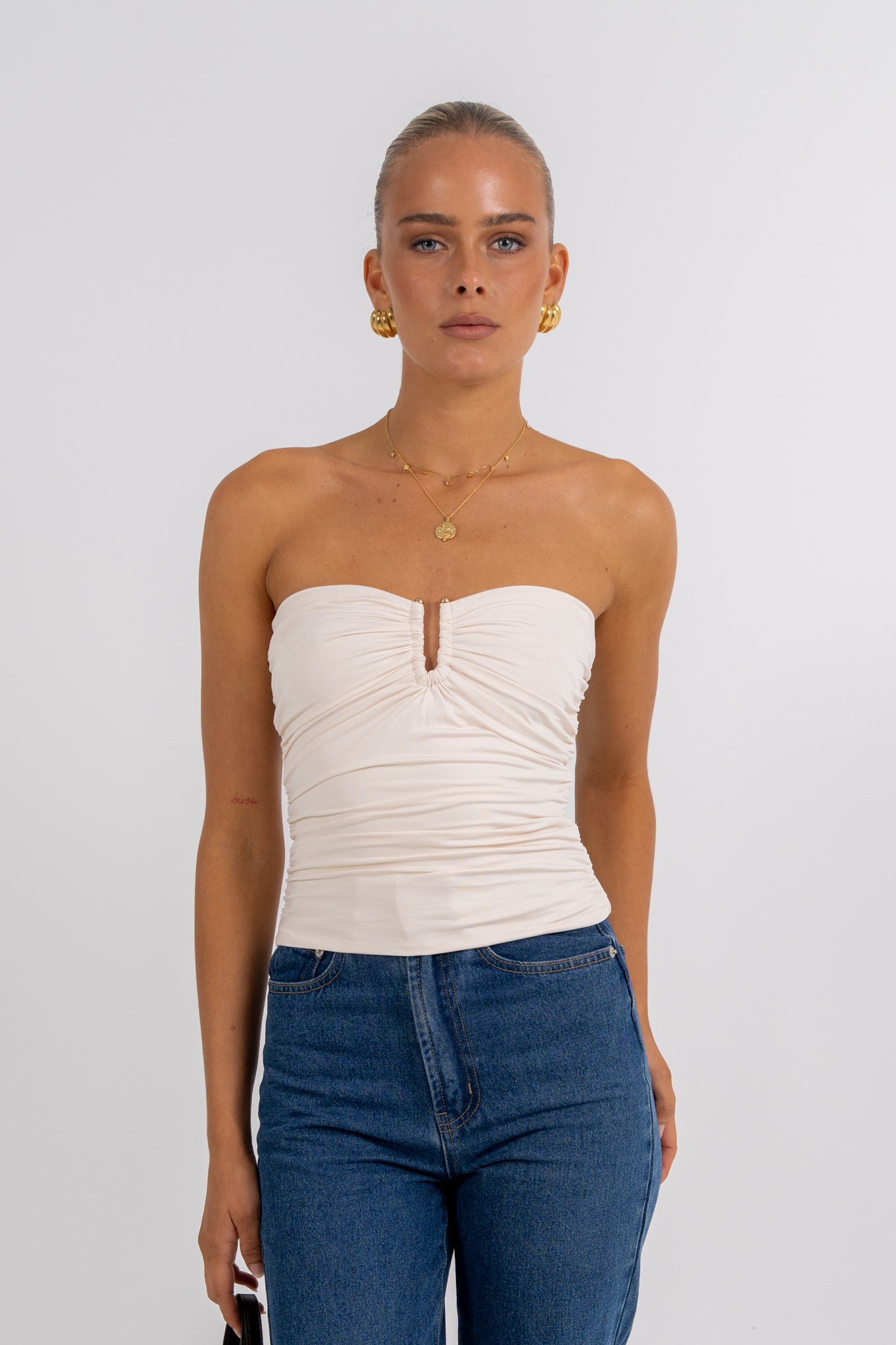 Bannie Strapless Top Cream