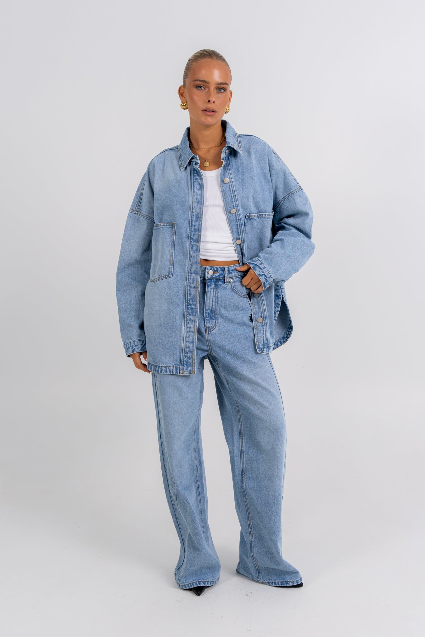 Janey Baggy Leg Jeans Light Vintage
