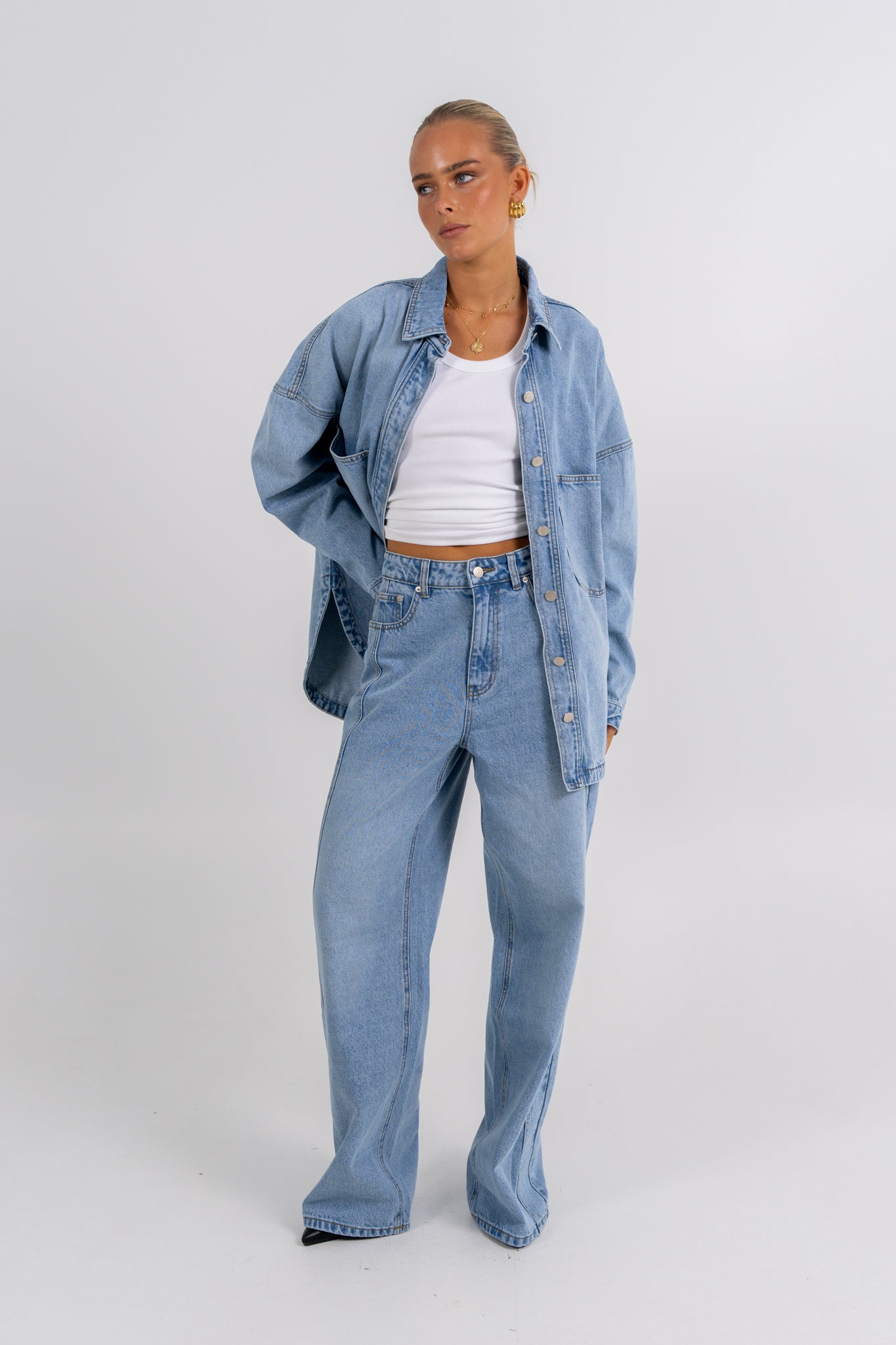 Janey Baggy Leg Jeans Light Vintage