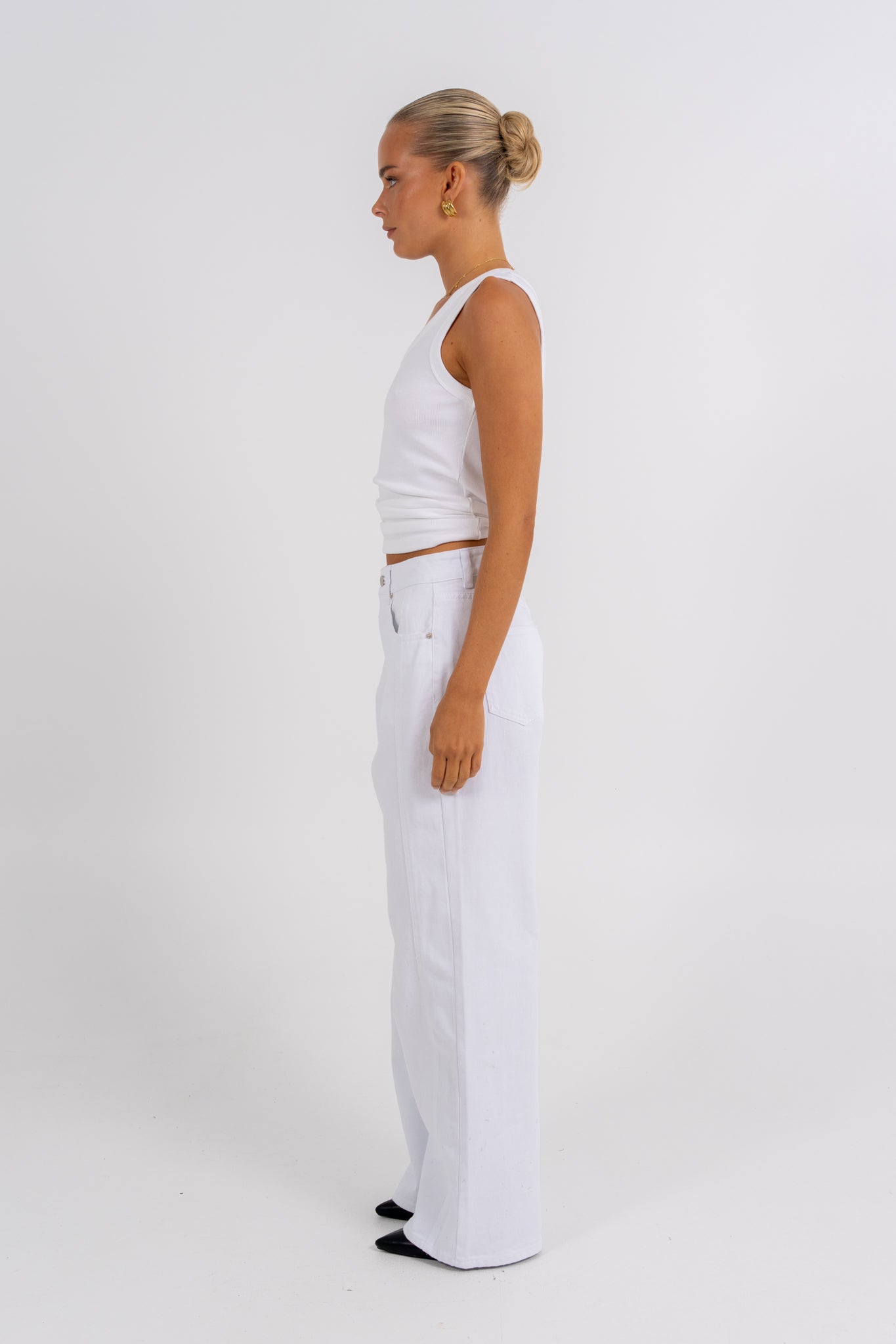 Janey Wide Leg Jeans White