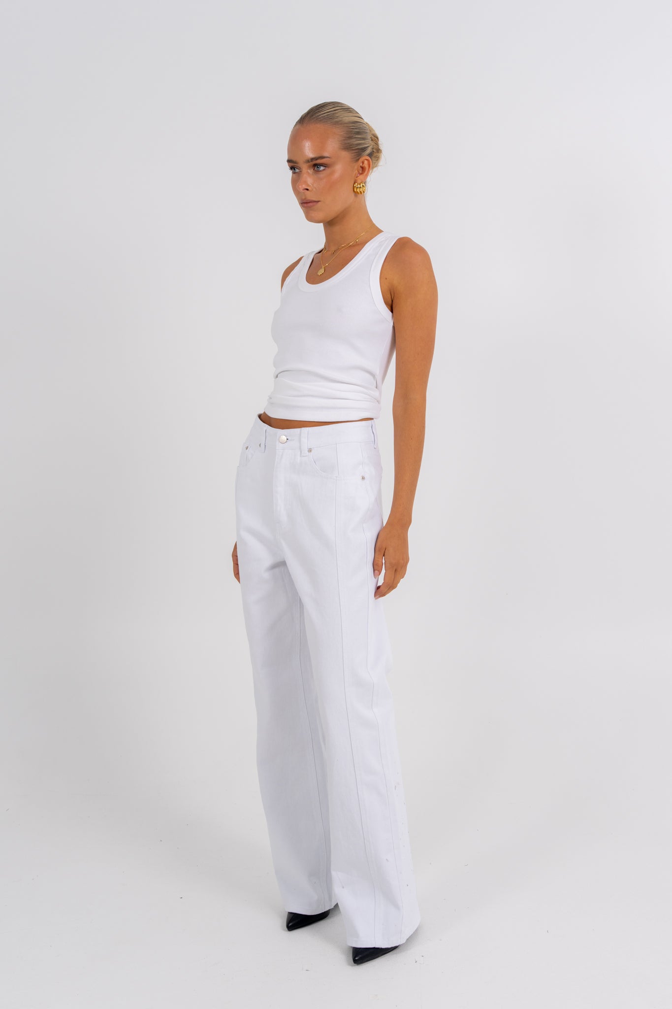 Janey Wide Leg Jeans White
