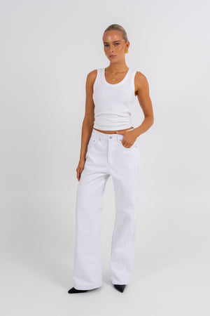 Janey Wide Leg Jeans White