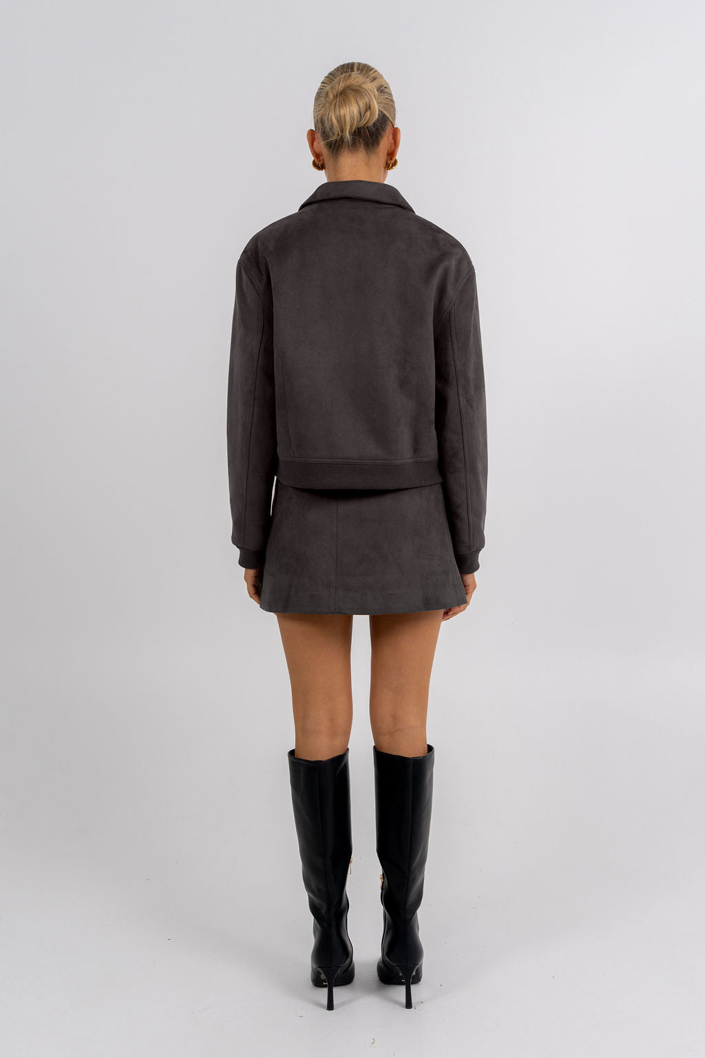 PRE ORDER Gracelyn Bomber Jacket Charcoal