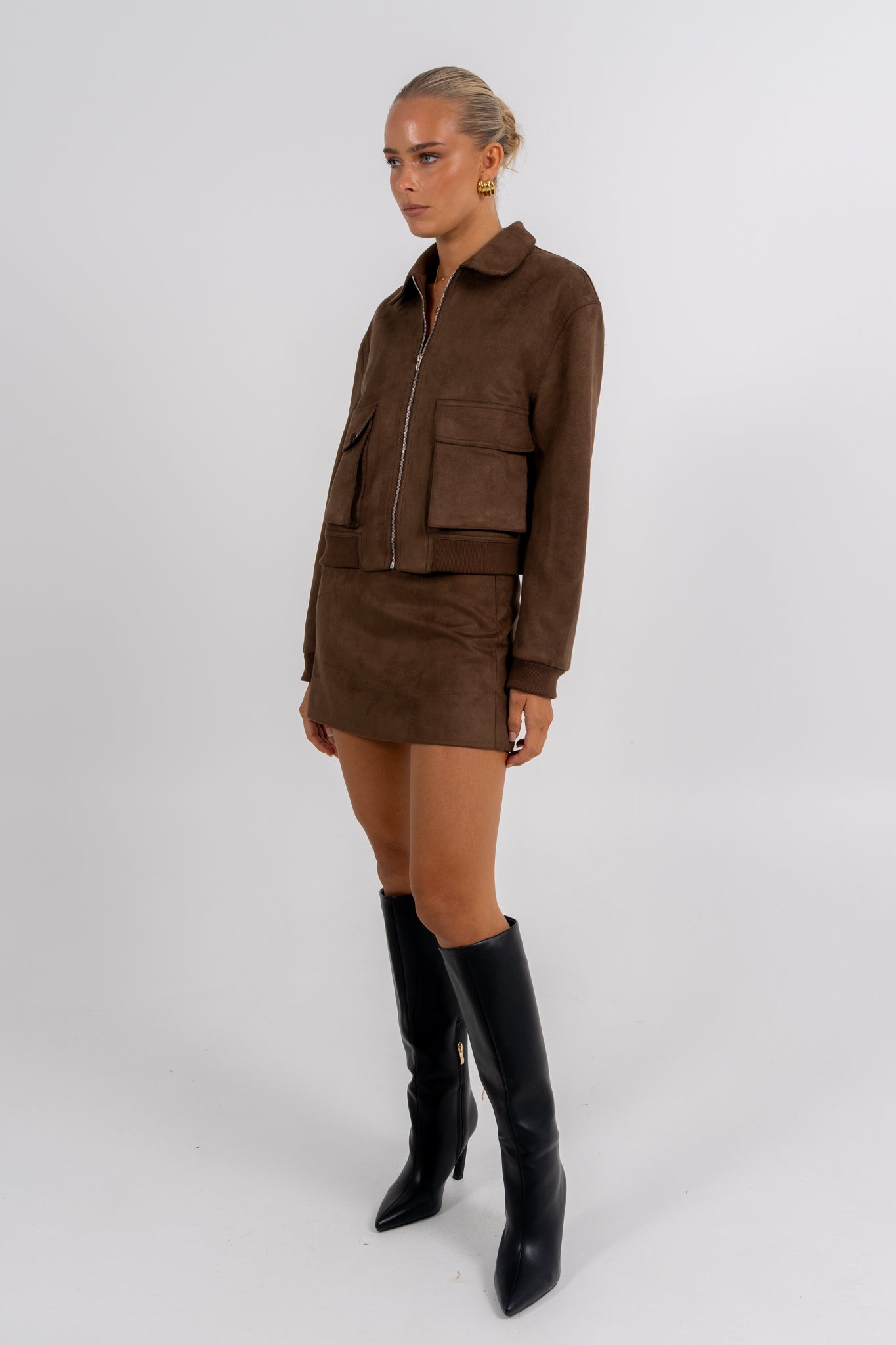 Gracelyn Bomber Jacket Chocolate